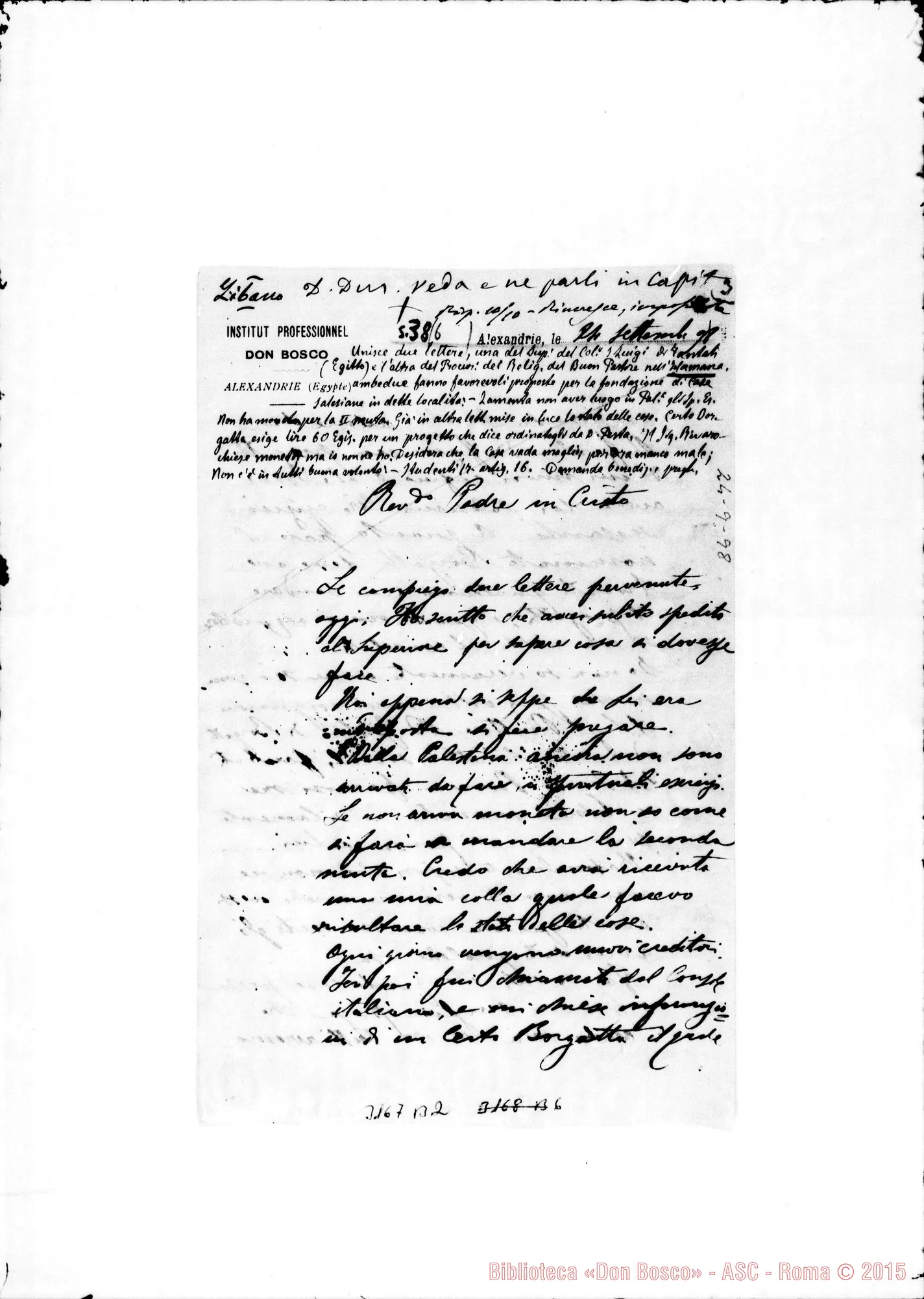 Fotogramma B 2 — Bozzano Luigi, ch. - D. Barberis. Alessandria, 24-09-1898