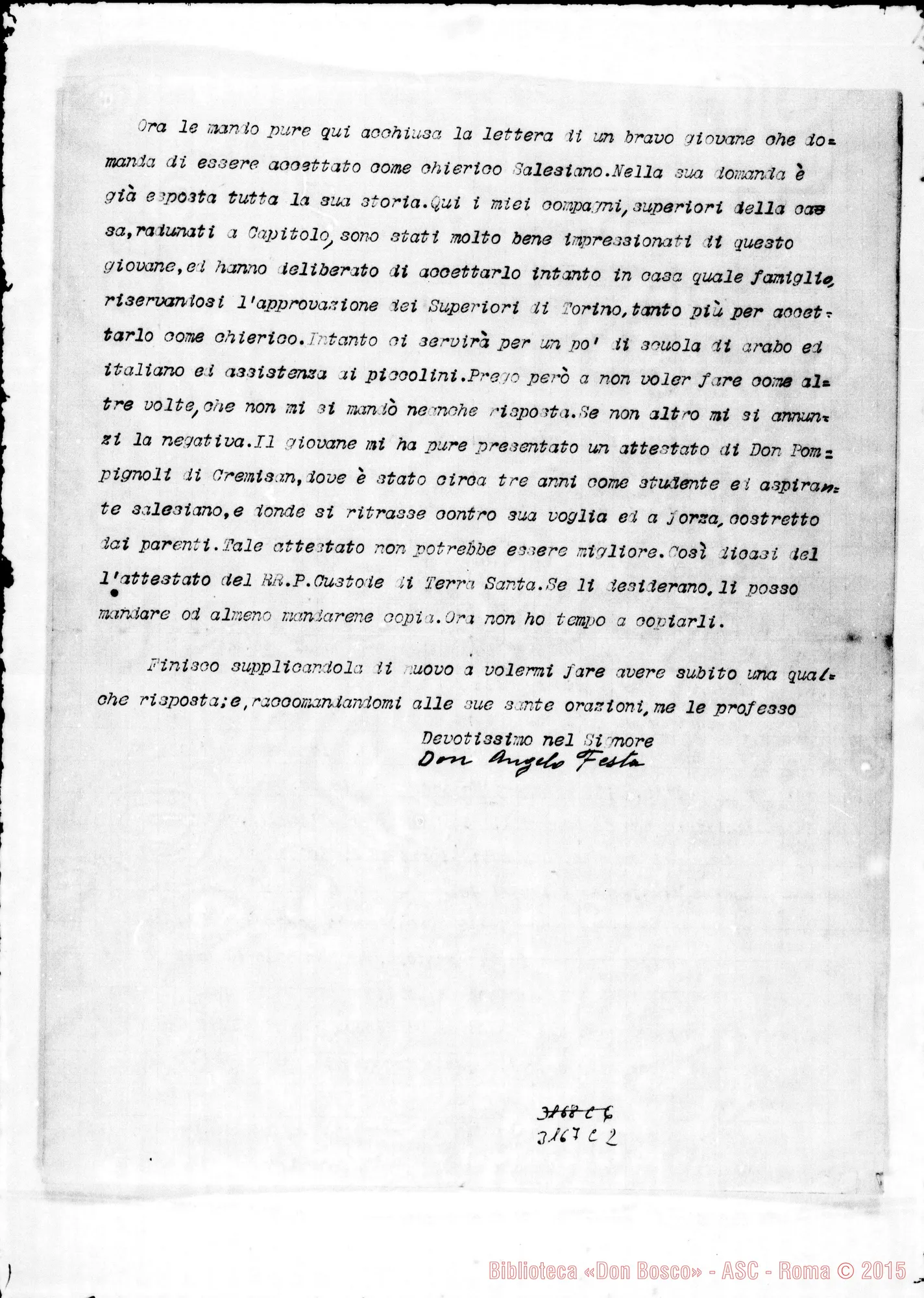 Fotogramma C 2 — D. Angelo Festa - D. Durando. Alessandria d’Egitto, 1-03-1899