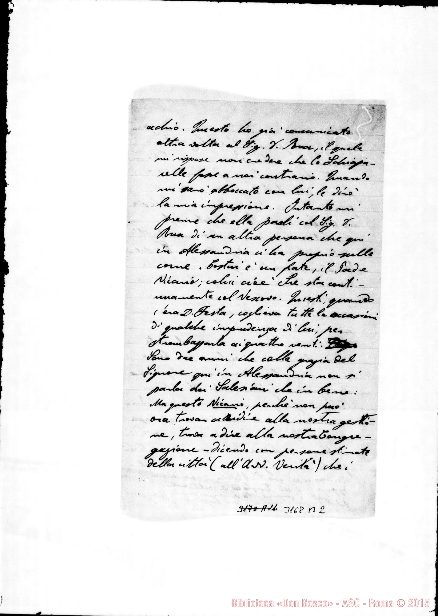 Fotogramma B 2 — D. Cardano Pietro - D. Durando. Alessandria d’Egitto, 6-12-1900