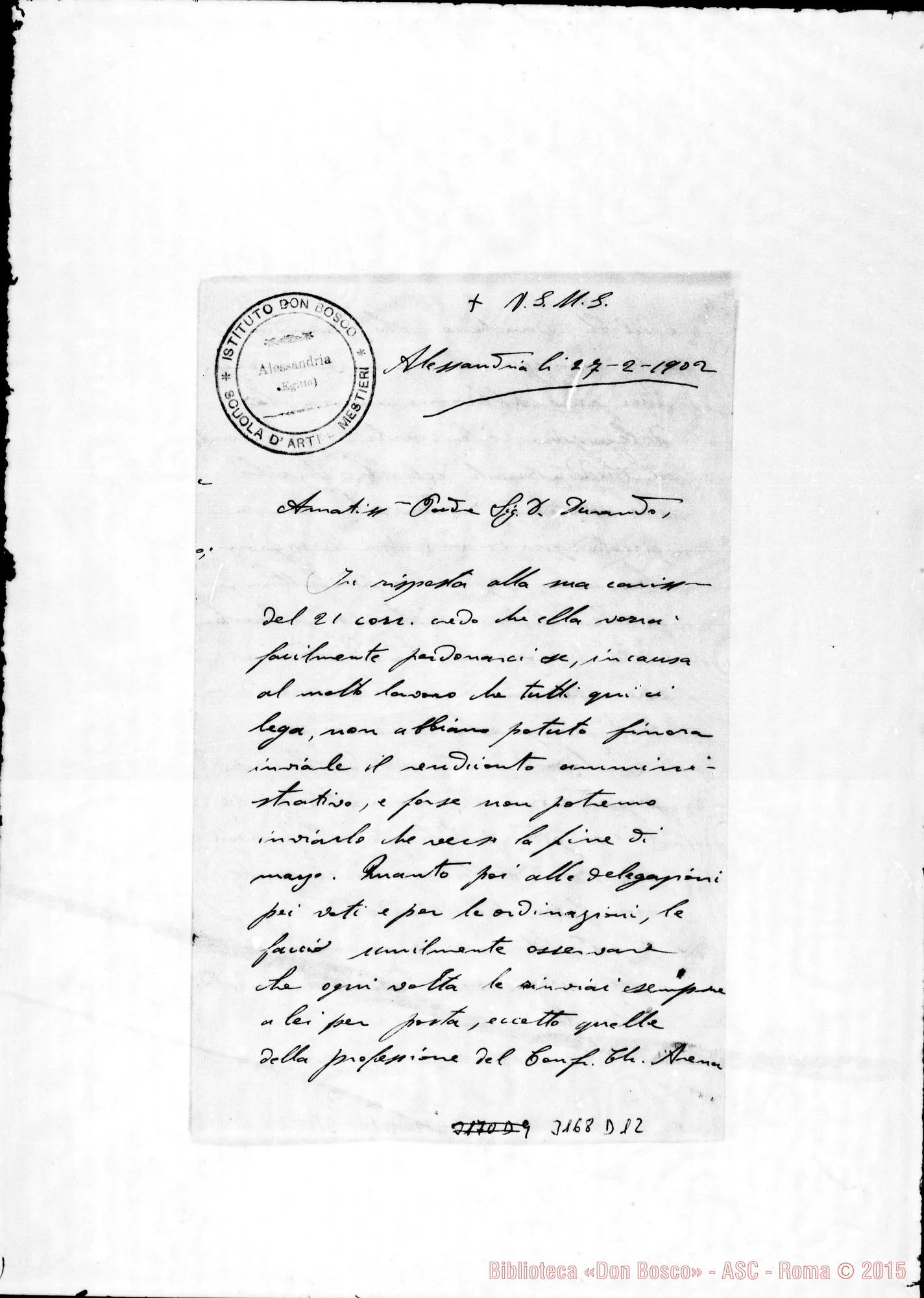 Fotogramma D 12 — D. Cardano Pietro - D. Durando. Alessandria d’Egitto, 27-02-1902