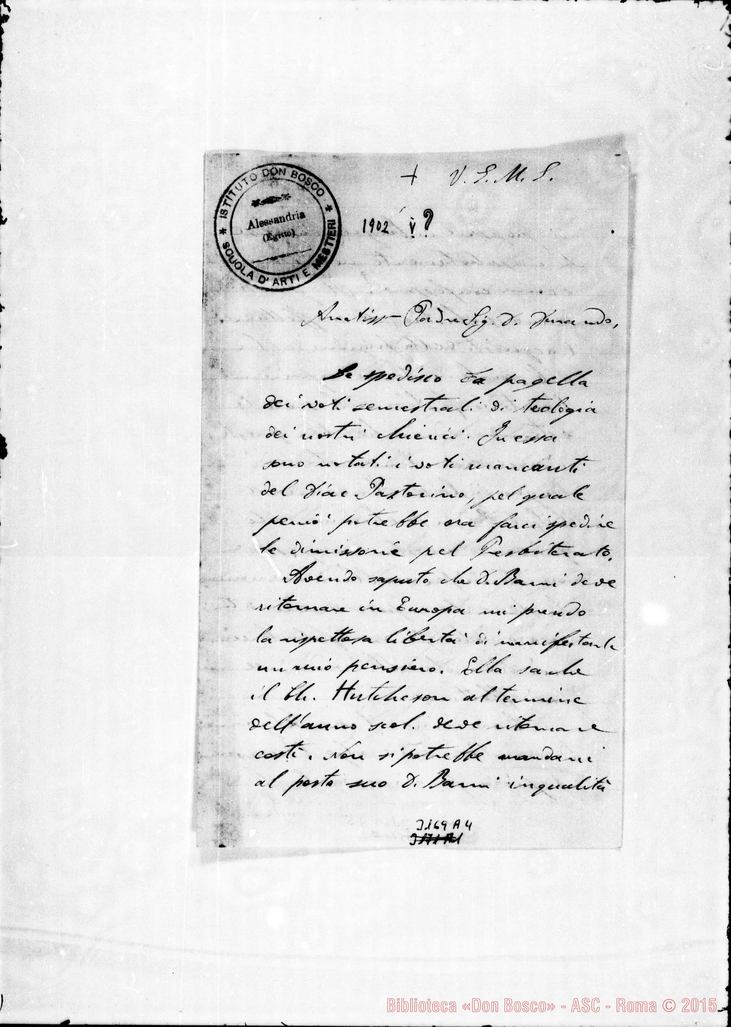 Fotogramma A 4 — D. Cardano Pietro - D. Durando. Alessandria d’Egitto, mag. 1902