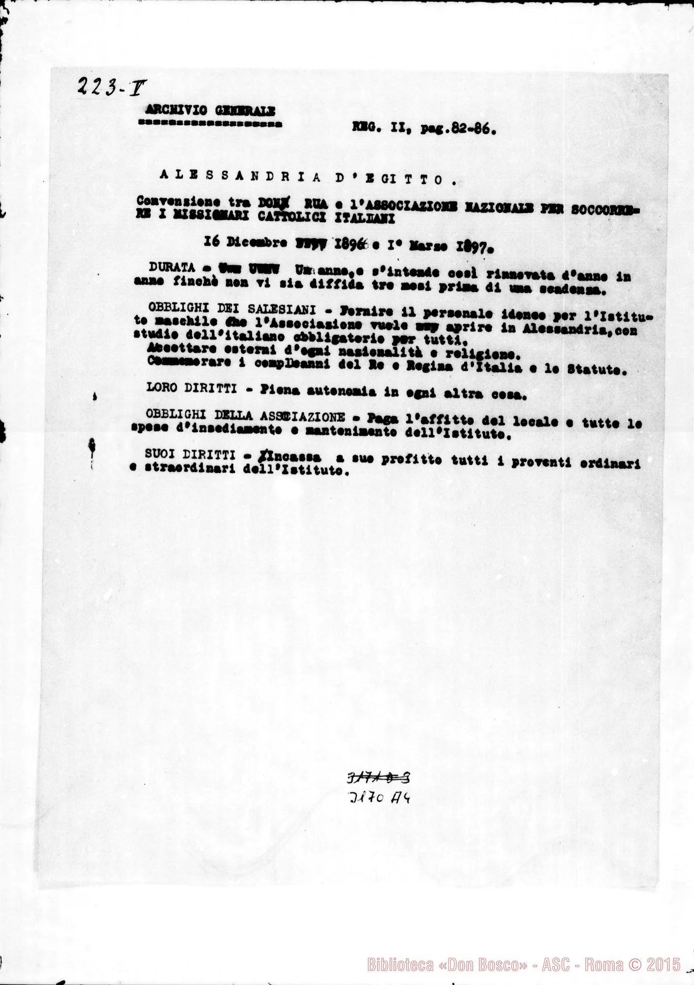 Fotogramma A 4 — Estratto di convenzione