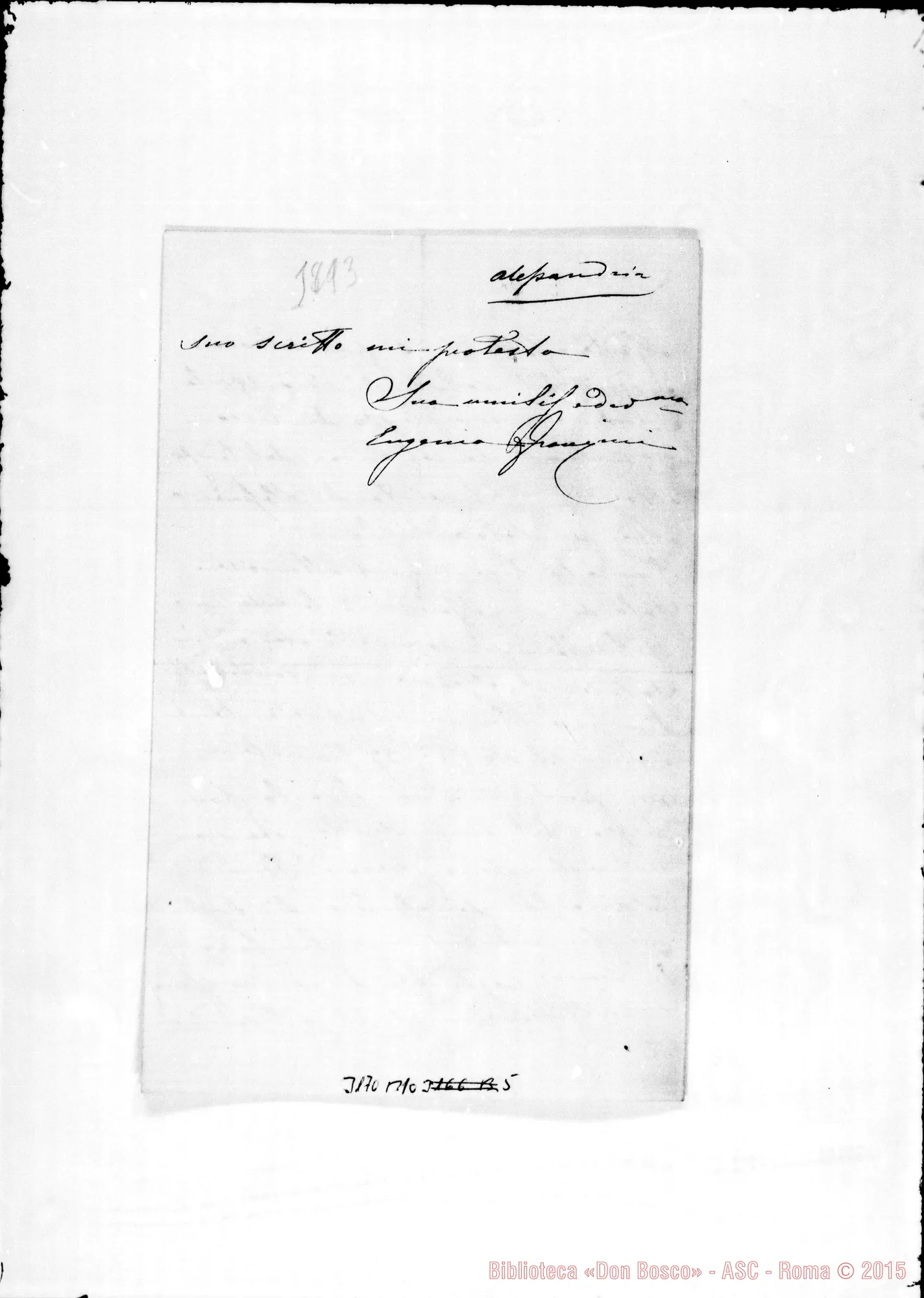 Fotogramma B 10 — Franzini Eugenio - D. Rua. s.d. Autogr. Rua