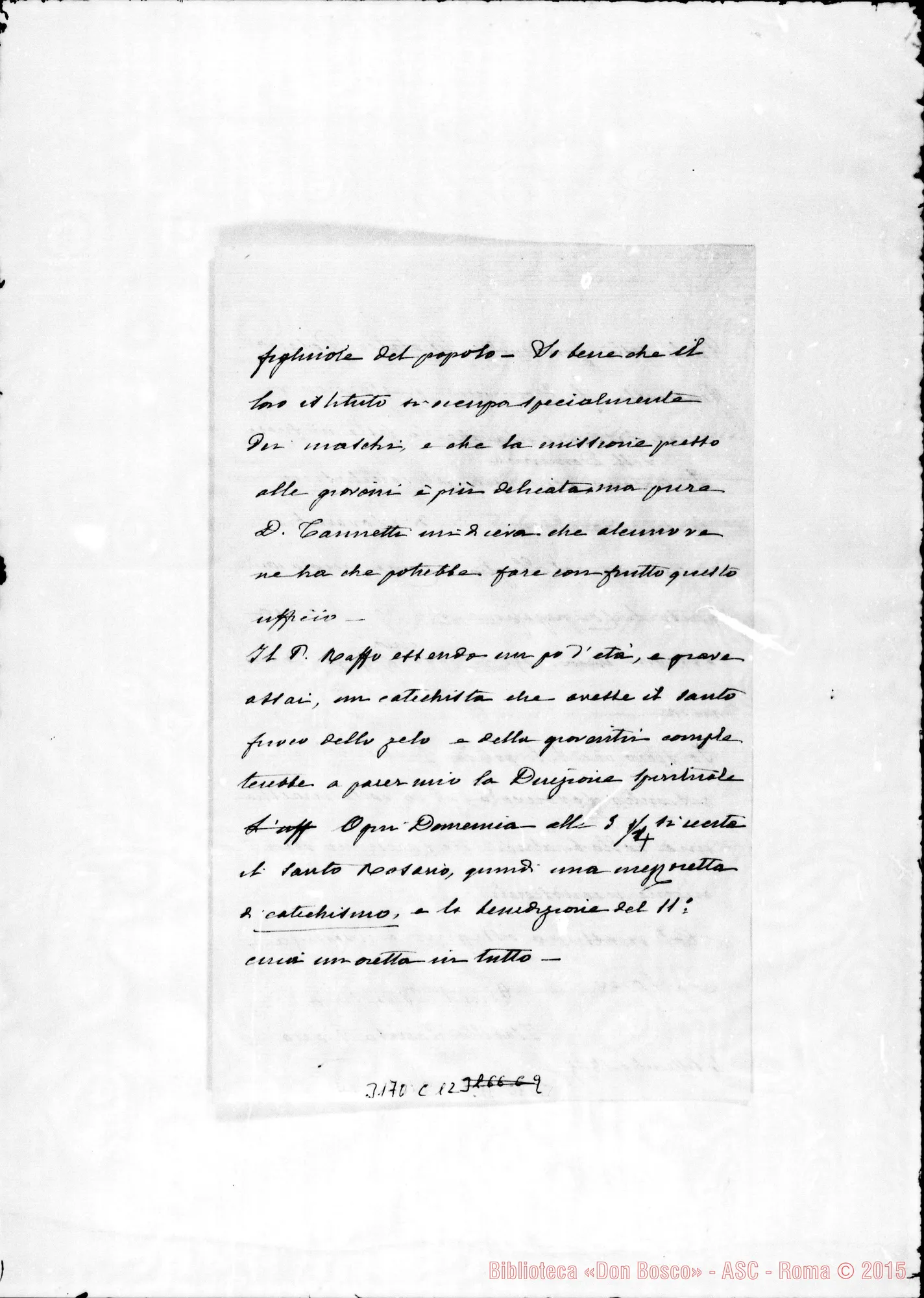 Fotogramma C 12 — Isabella Lamta - Rev.do. Felizzano, 4-09-1895. Autogr. Rua