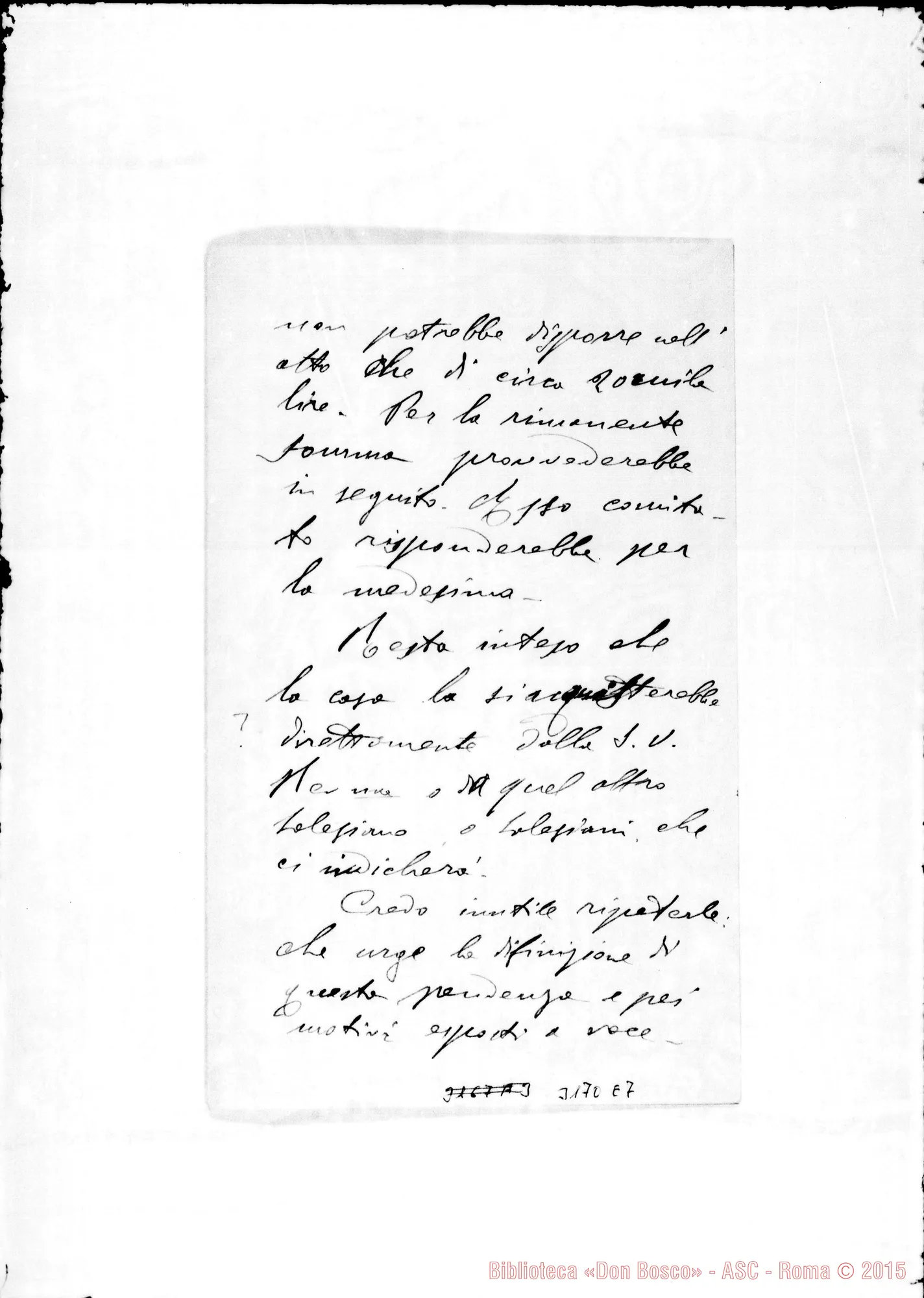 Fotogramma E 7 — D. Barisone Giov. - D. Rua. Alessandria, 15-01-1896. Autogr. Rua
