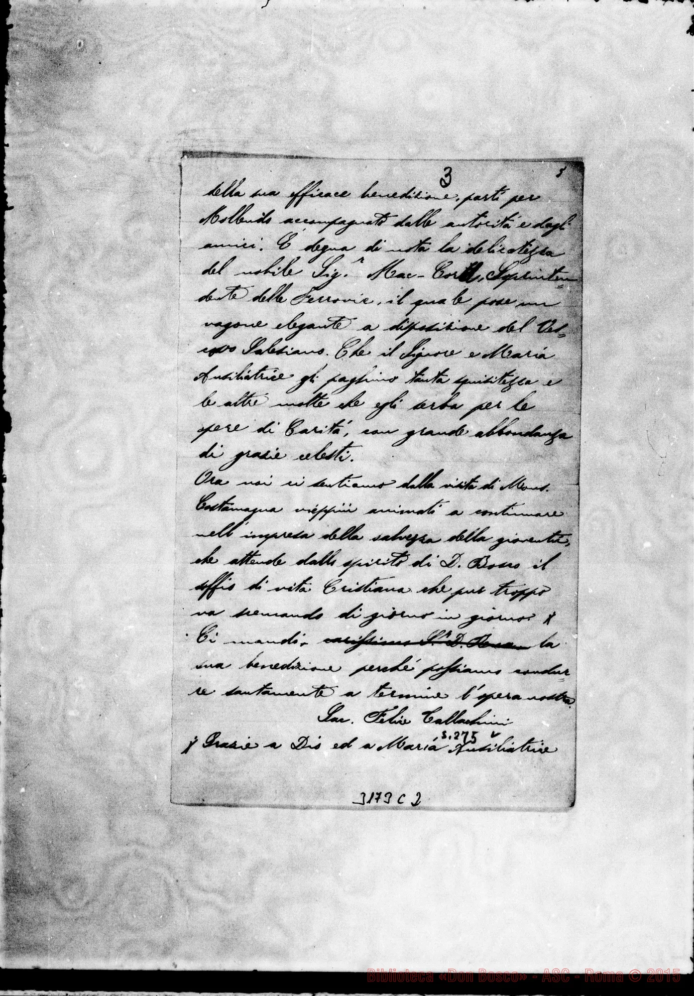 Fotogramma C 2 — Lettera A D. Rua da Arequipa, il 28-10-1897