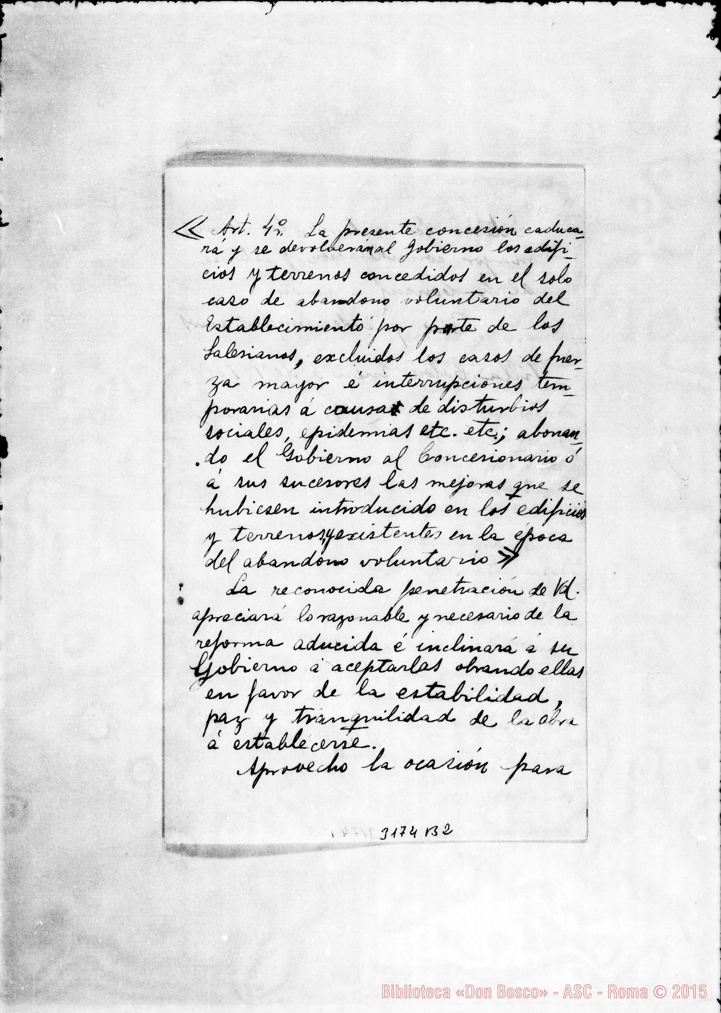 Fotogramma B 2 — Copia della lettera precedente, con autogr. Rua