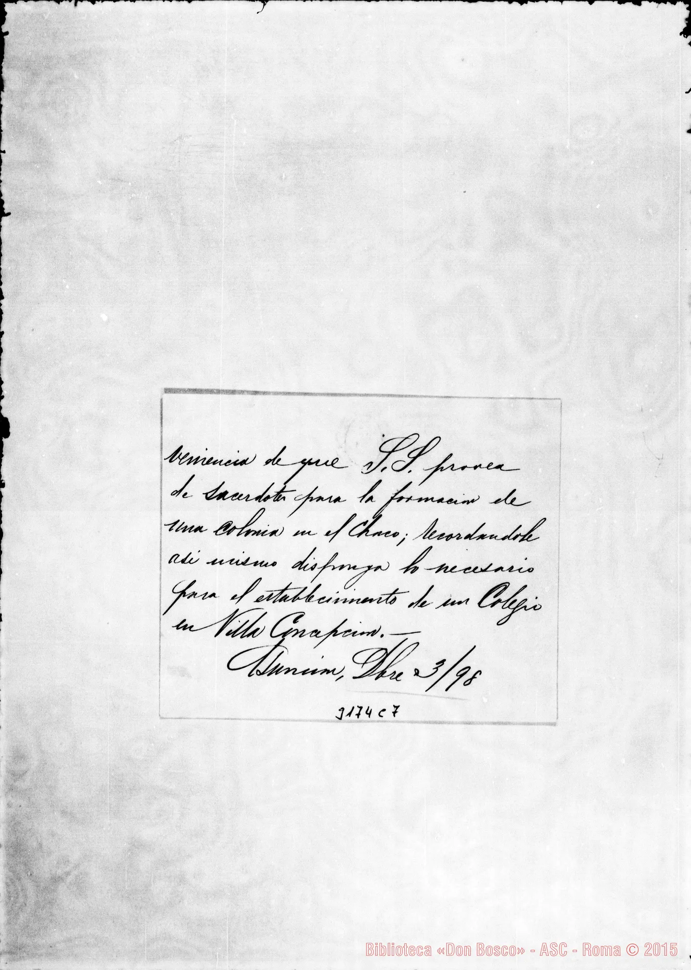 Fotogramma C 7 — Ministro de Relaciones Exteriores - D. Rua. Asunción, 3-12-1898