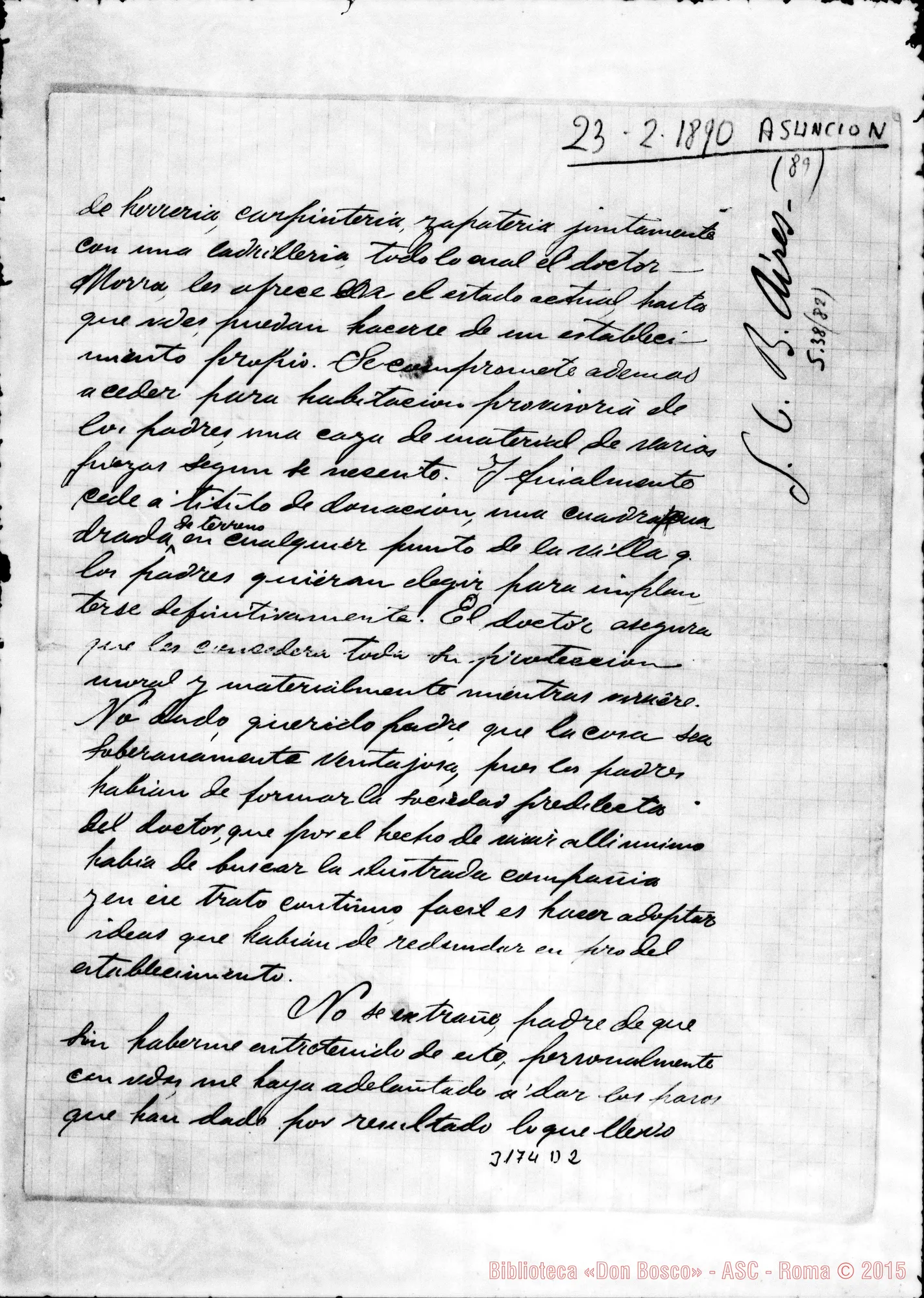 Fotogramma D 2 — Juan Rojas - Prefecto Colegio S. Carlos. Asunción, 23-02-1890