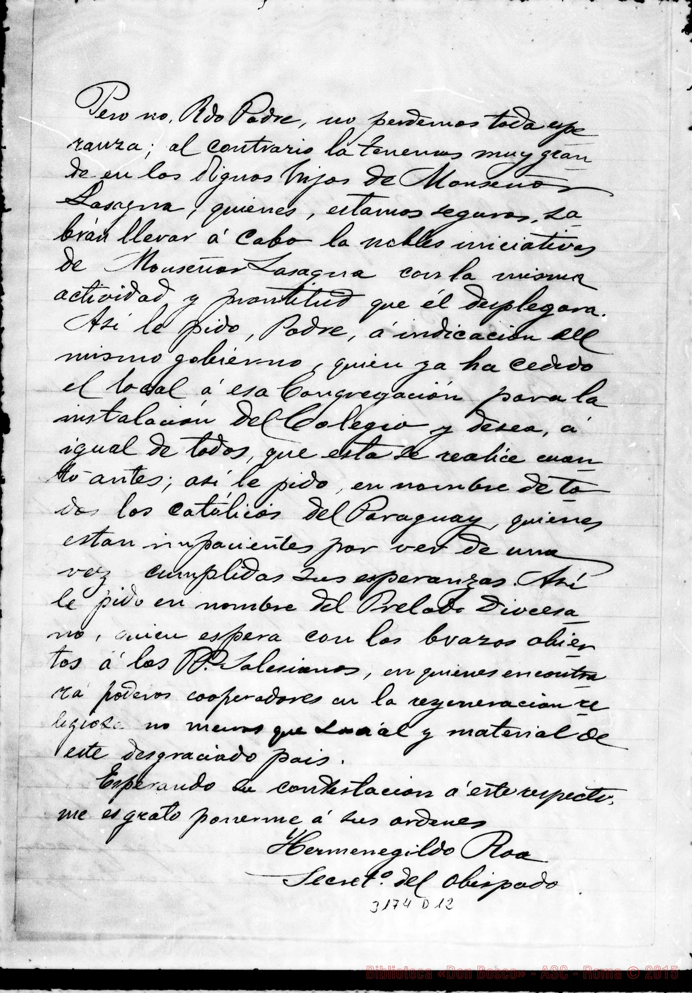 Fotogramma D 12 — Sac. Hermenegildo Roa - D. Turriccia Ambrosio. Asunción, 13-11-1895