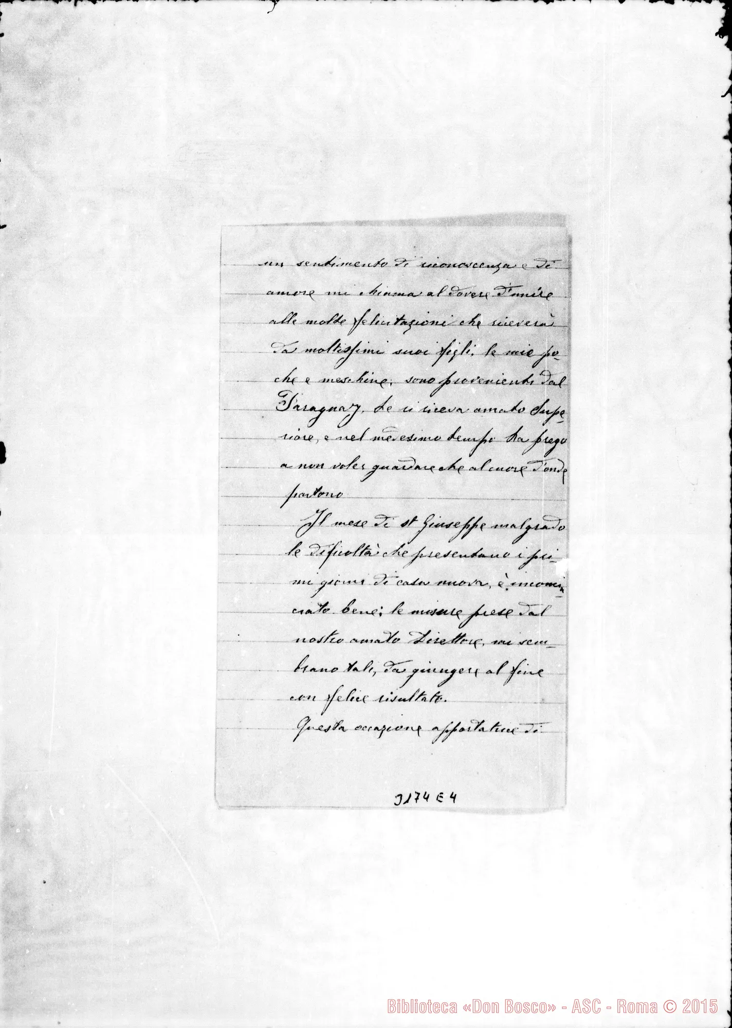 Fotogramma E 4 — Galardi G. Valentino, muratore - Rev.do Padre. Asunción, 28-02-1896