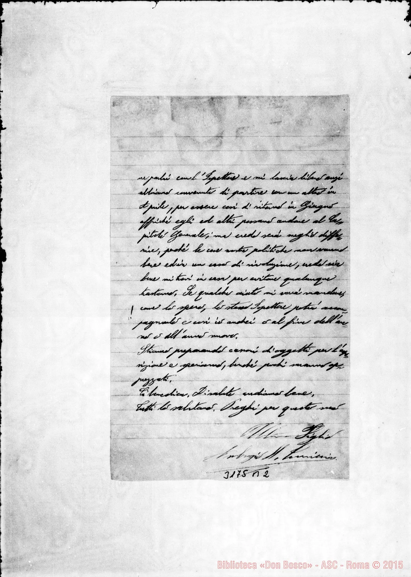 Fotogramma B 2 — Don Turriccia Ambrogio-Don Rua. Asunción, 26-01-1898 Autogr. Rua