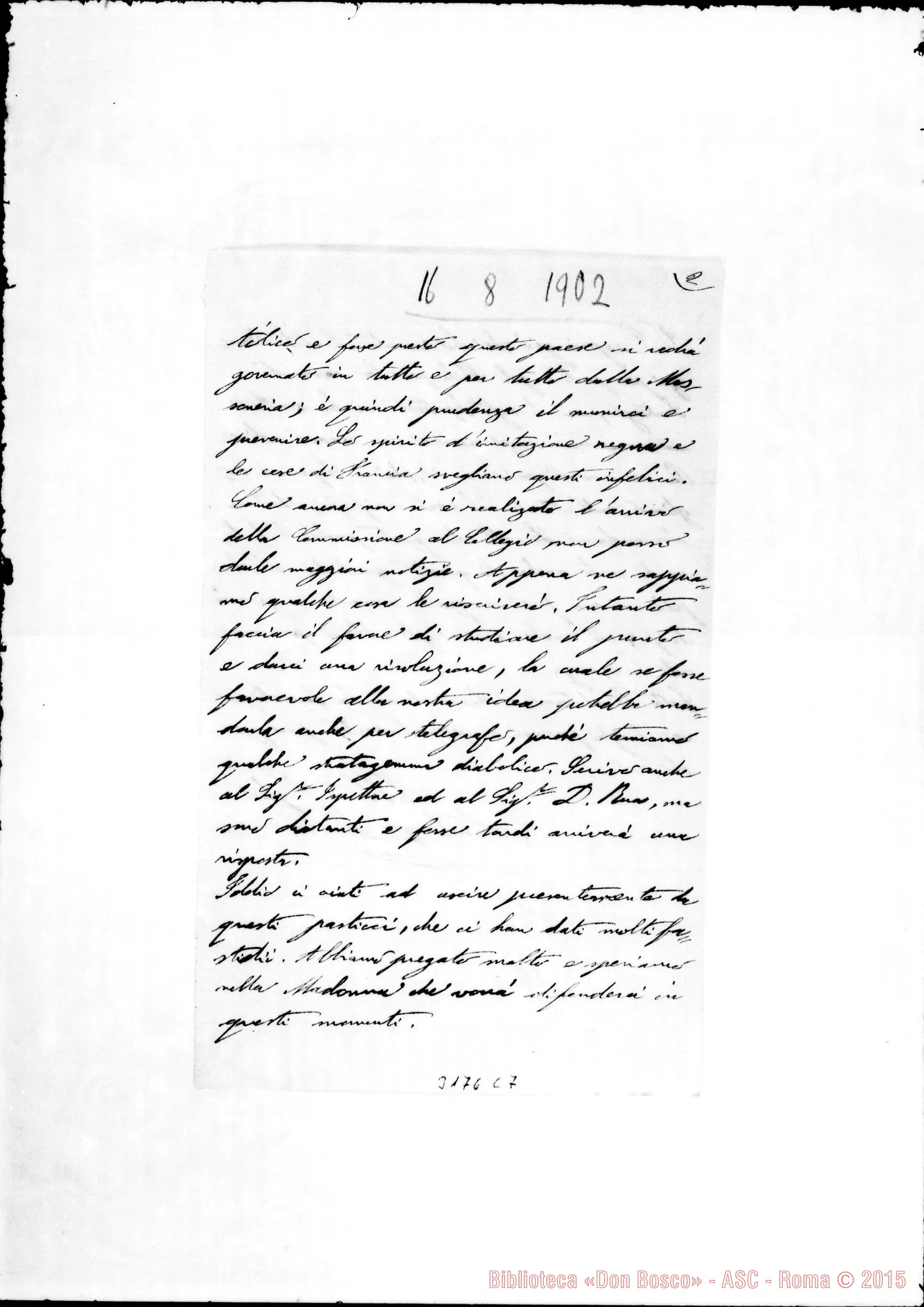 Fotogramma C 7 — Don Ambrogio Turriccia-Monsignor. Asunción, 16-08-1902