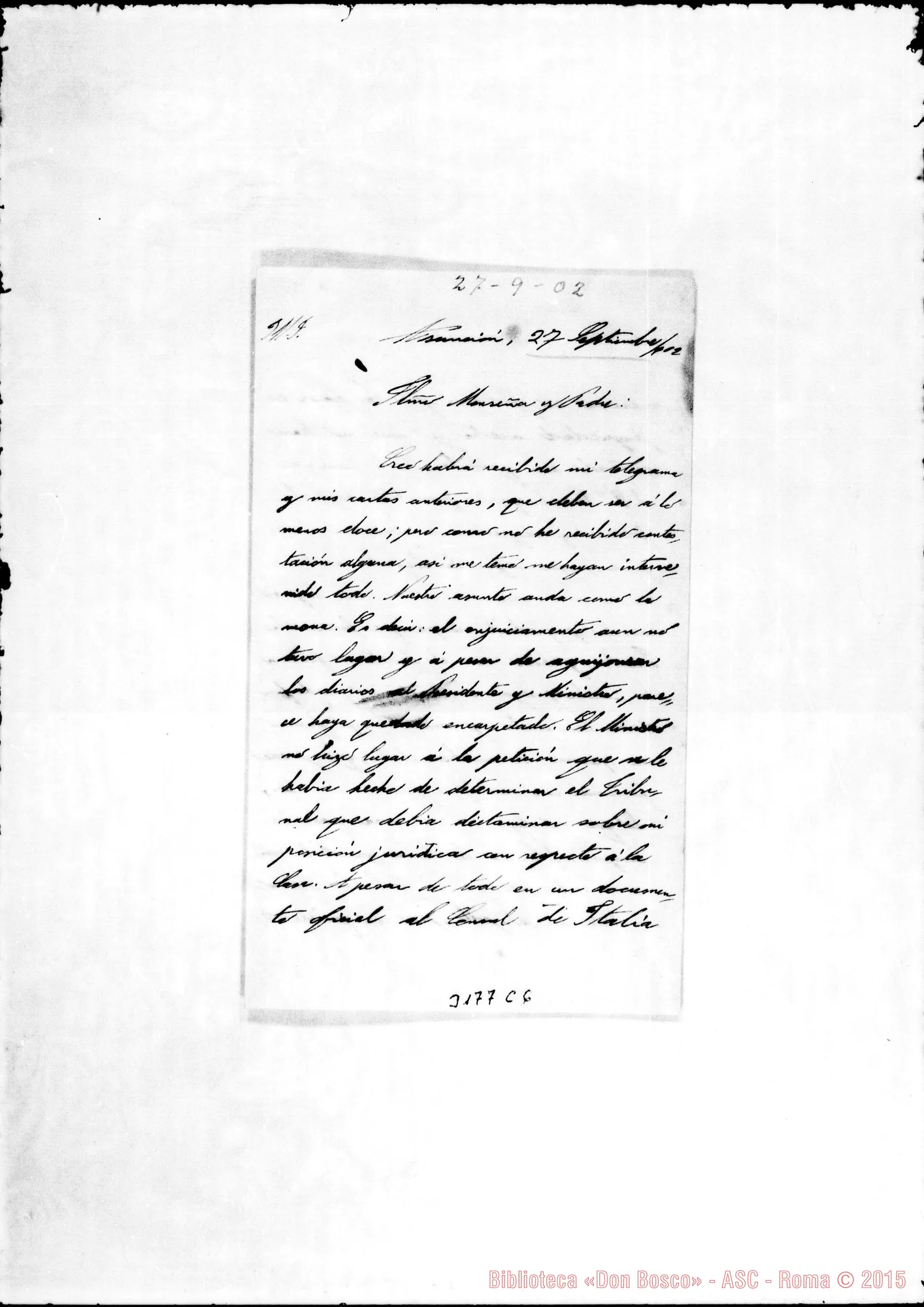 Fotogramma C 6 — Don Ambrogio Turriccia-Monsignor. Asunción, 27-09-1902