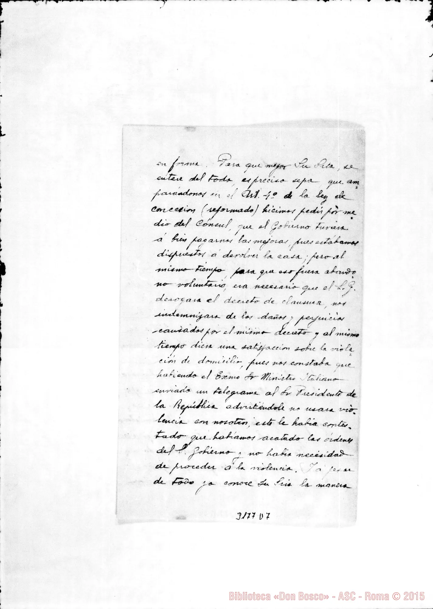 Fotogramma D 7 — Don Queirolo Pietro-Monsignor. Asunción, 15-10-1902