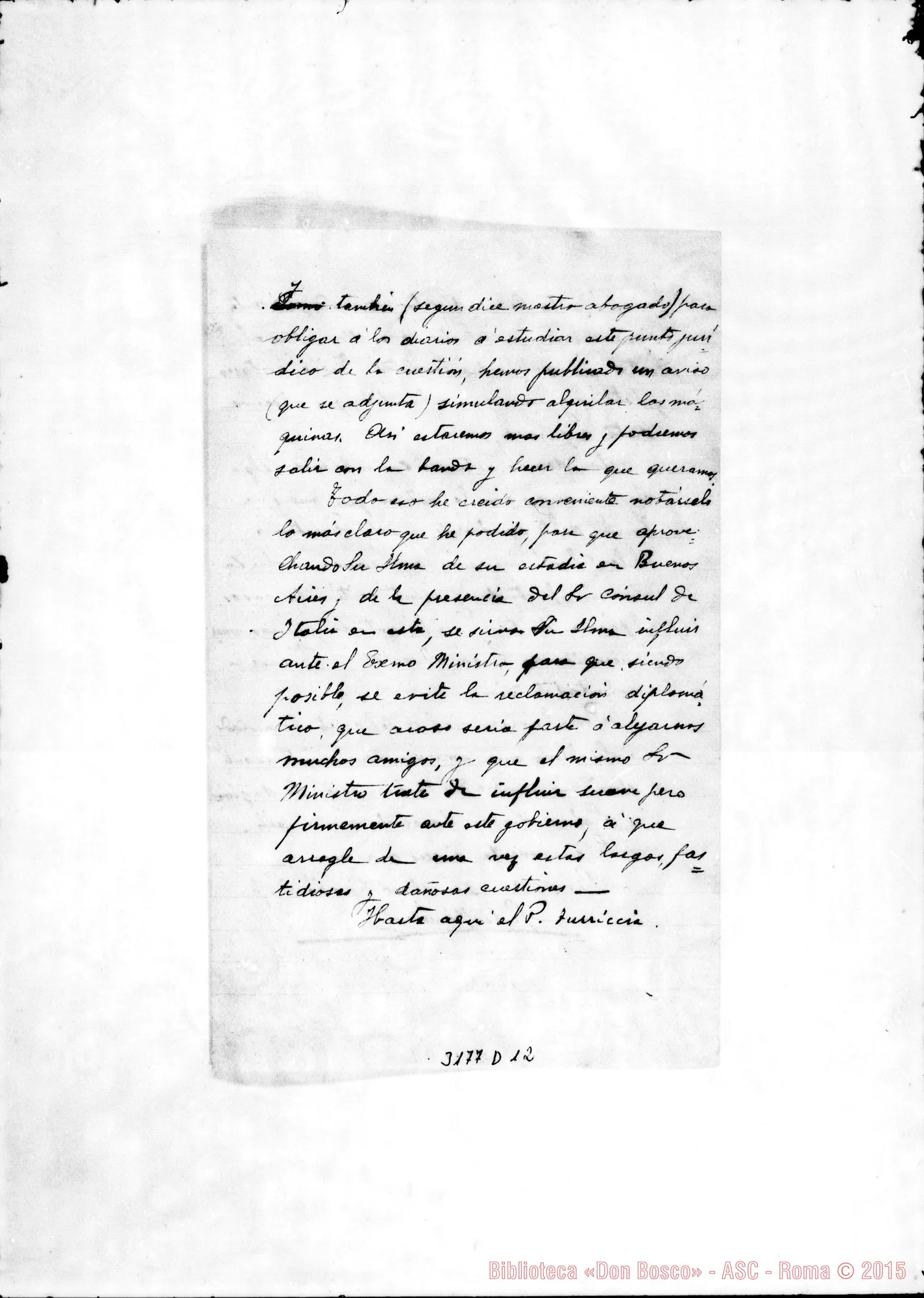 Fotogramma D 12 — Don Queirolo Pietro-Monsignor. Asunción, 15-10-1902