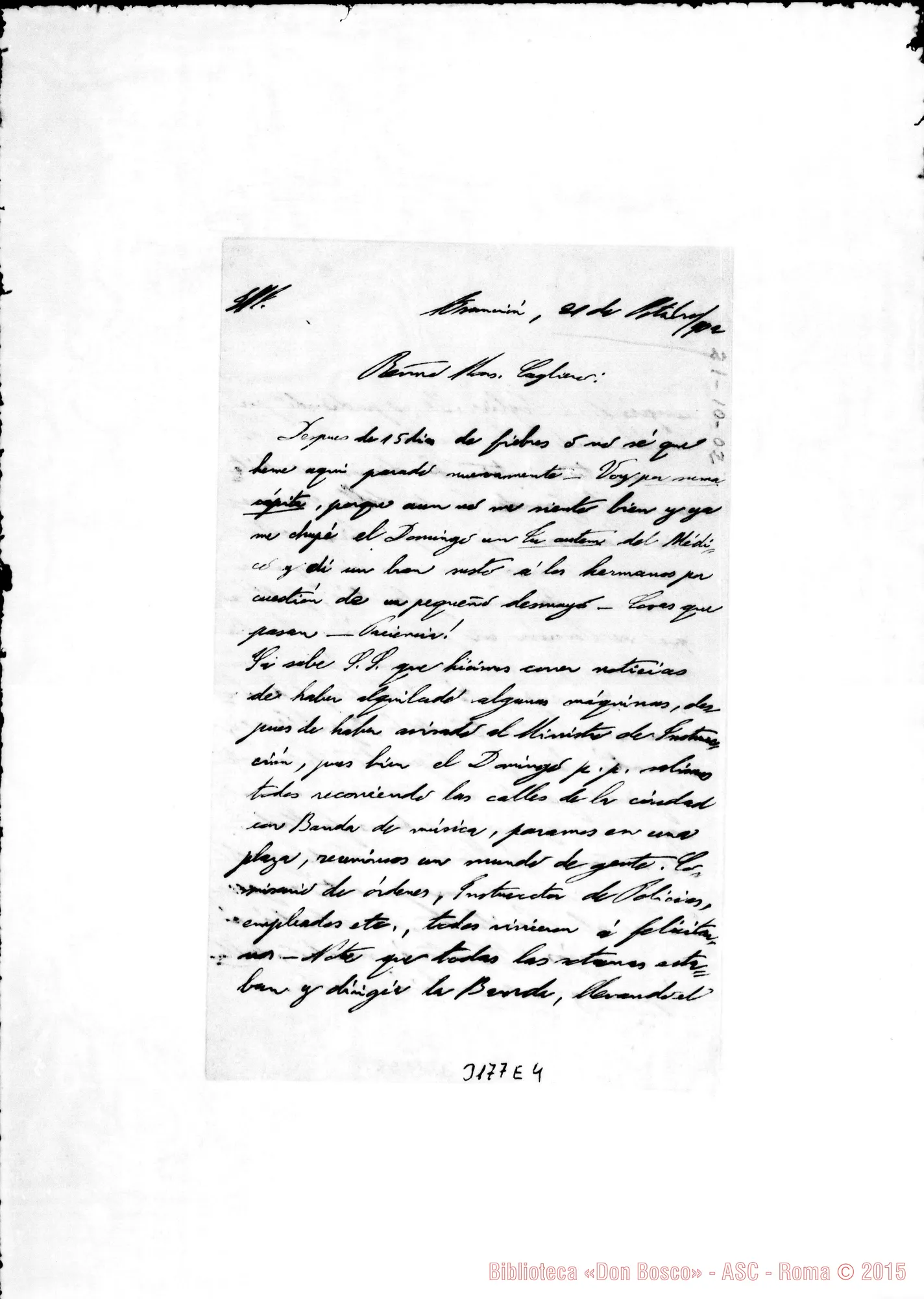 Fotogramma E 4 — Don Ambrogio Turriccia-Monsignor. Asunción, 24-10-1902