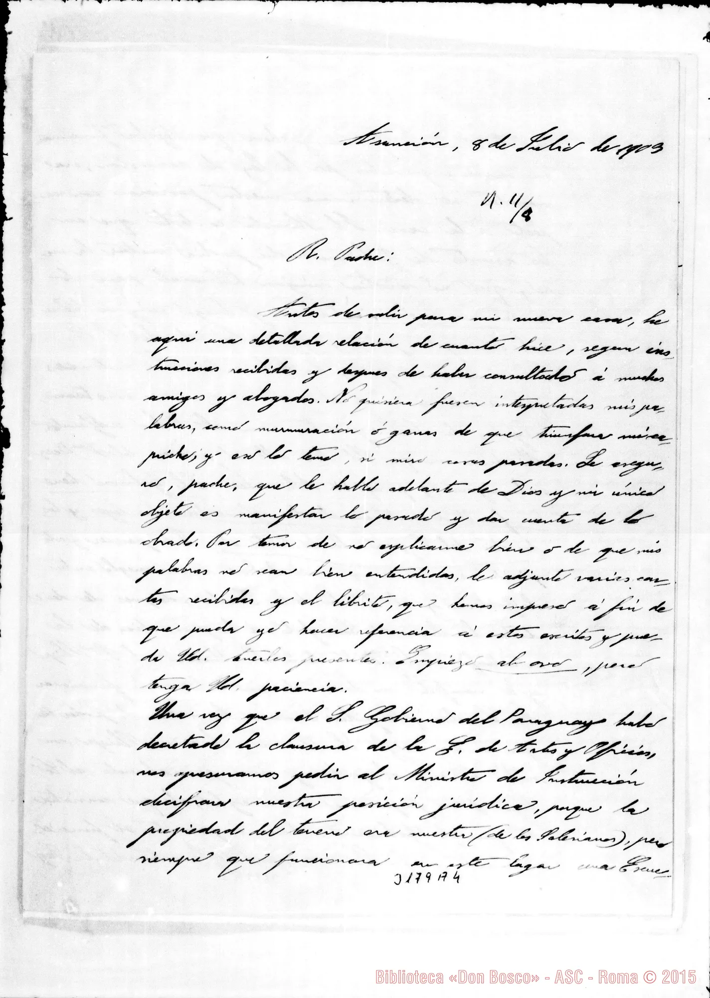Fotogramma A 4 — Don Ambrogio Turriccia-Rev.do Padre. Asunción, 8-07-1903