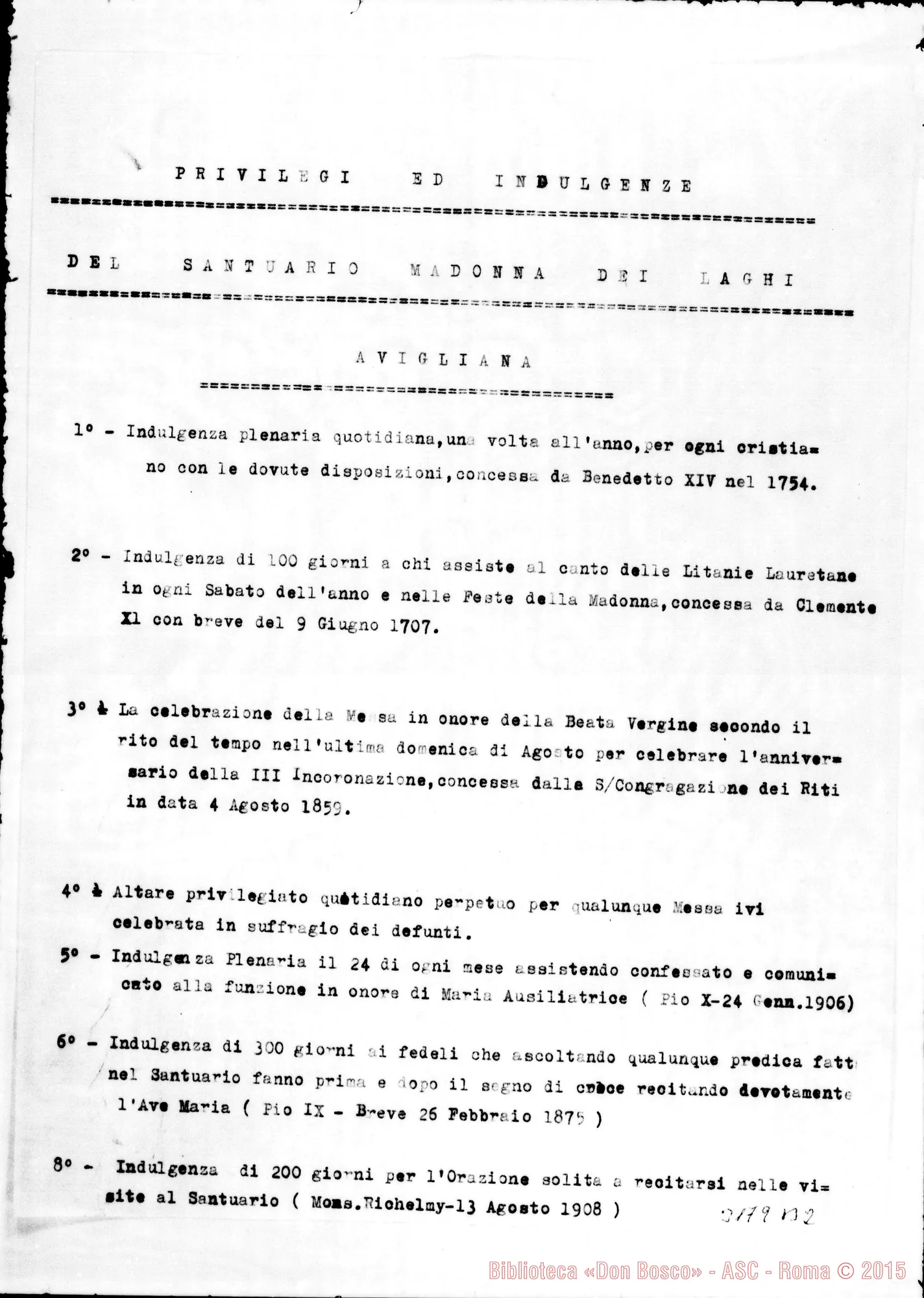 Fotogramma B 2 — Avigliana: Notizie sul convento d’Avigliana: privilegi ed indulgenze