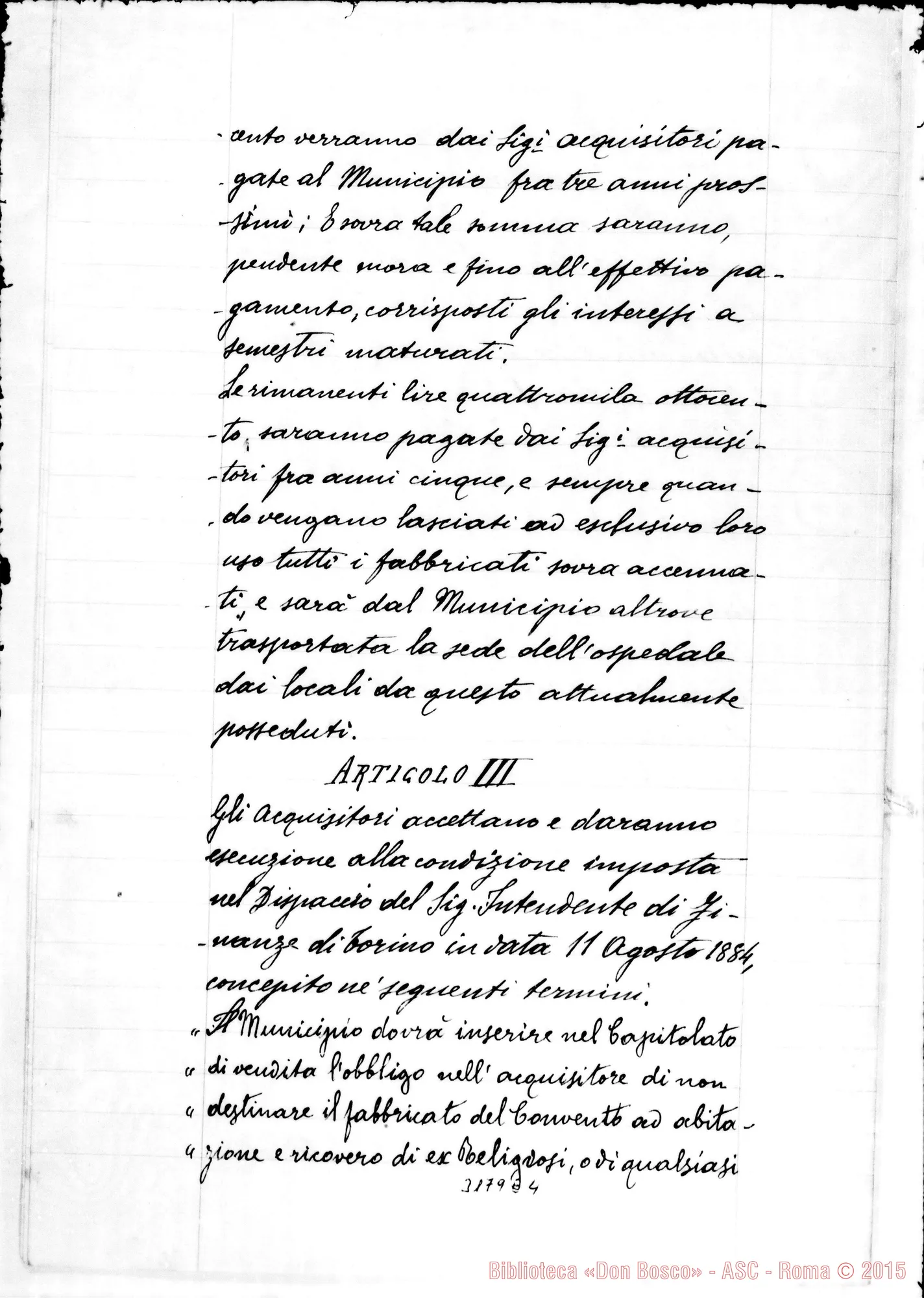 Fotogramma E 4 — Atto di vendita. Avigliana, 20-02-1888