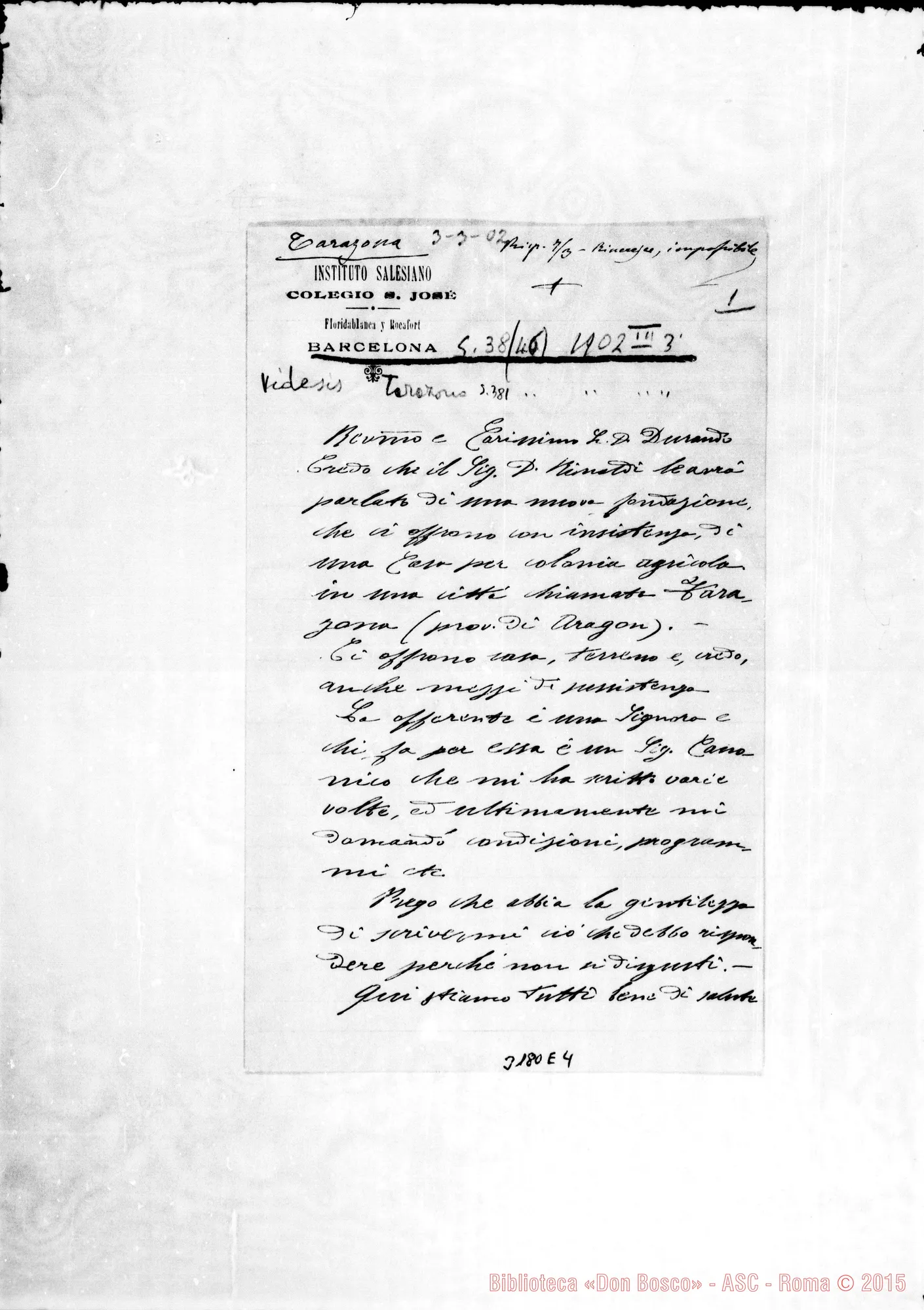 Fotogramma E 4 — D. Antonio Aime-Don Durando. Barcelona, 3-03-1902