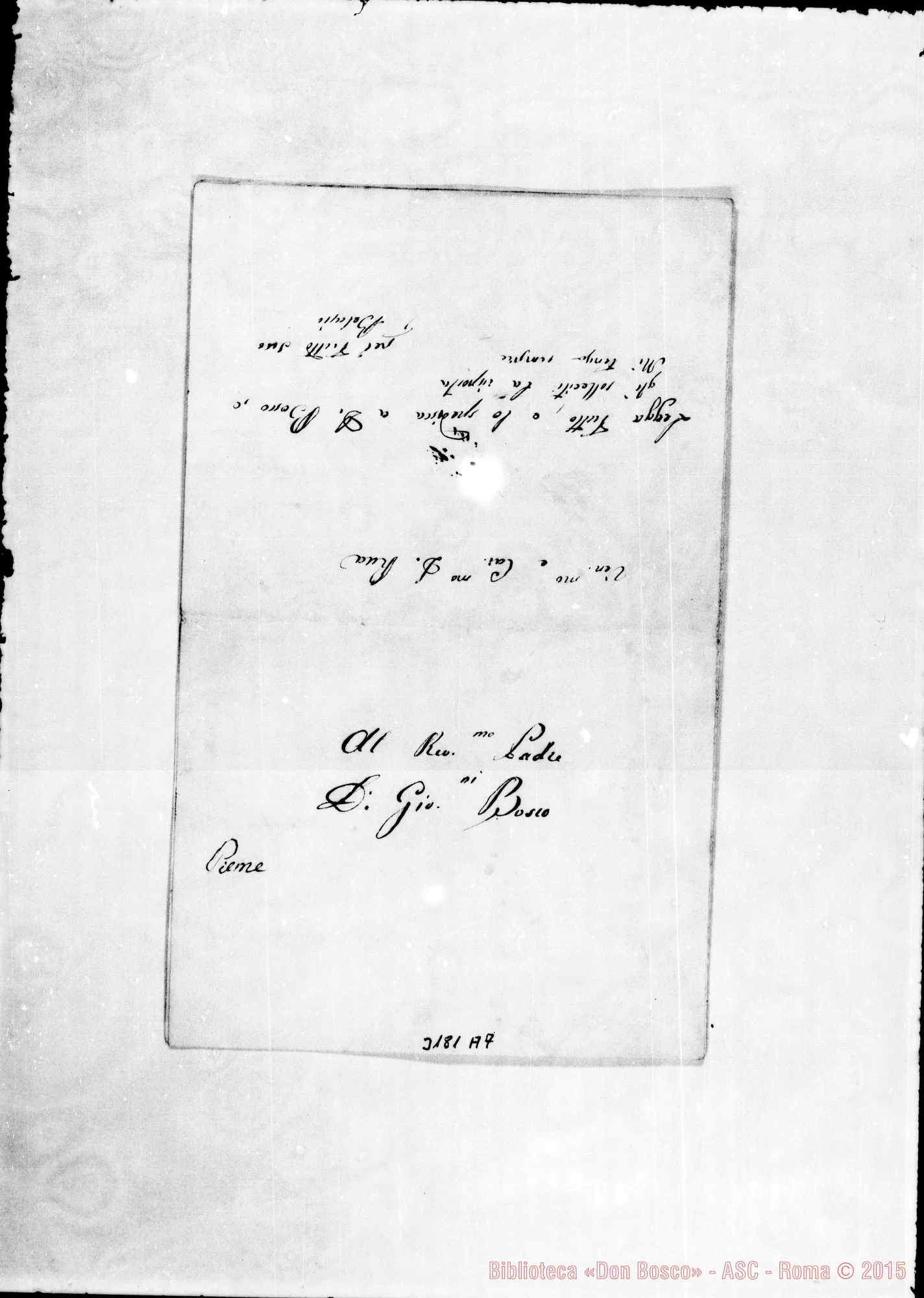 Fotogramma A 7 — Teol. Belasio-Don Bosco. All. fogli con basi. Bari, 20-03-1881