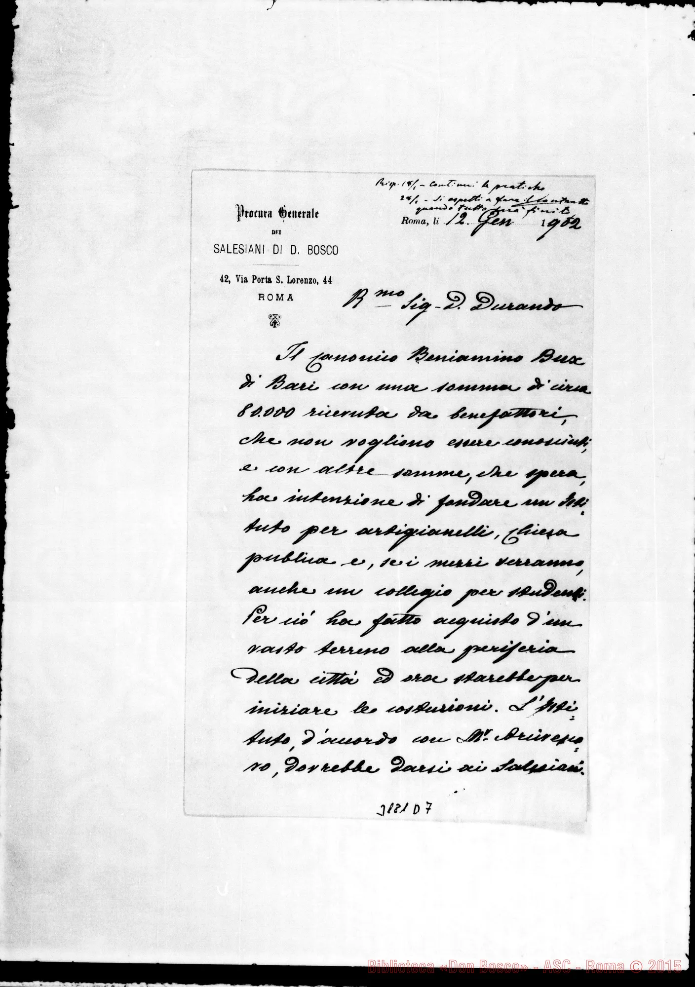 Fotogramma D 7 — Don Marenco-Don Durando. Roma, 12-01-1902