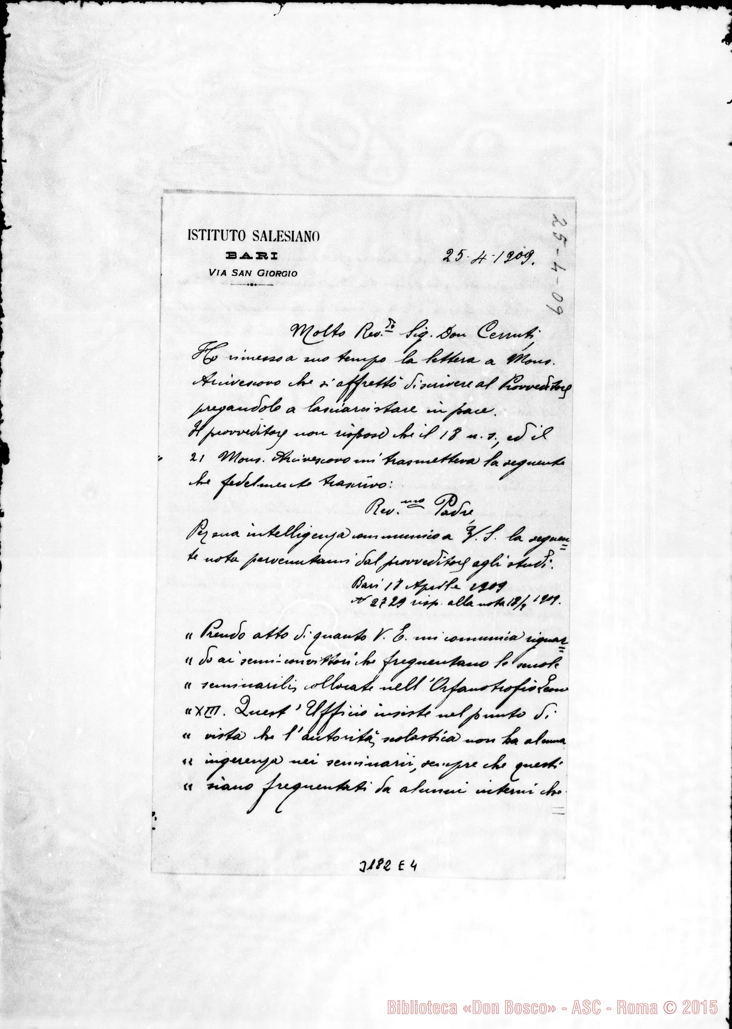 Fotogramma E 4 — Don Garagozzo-Don Cerruti. Bari, 25-04-1909