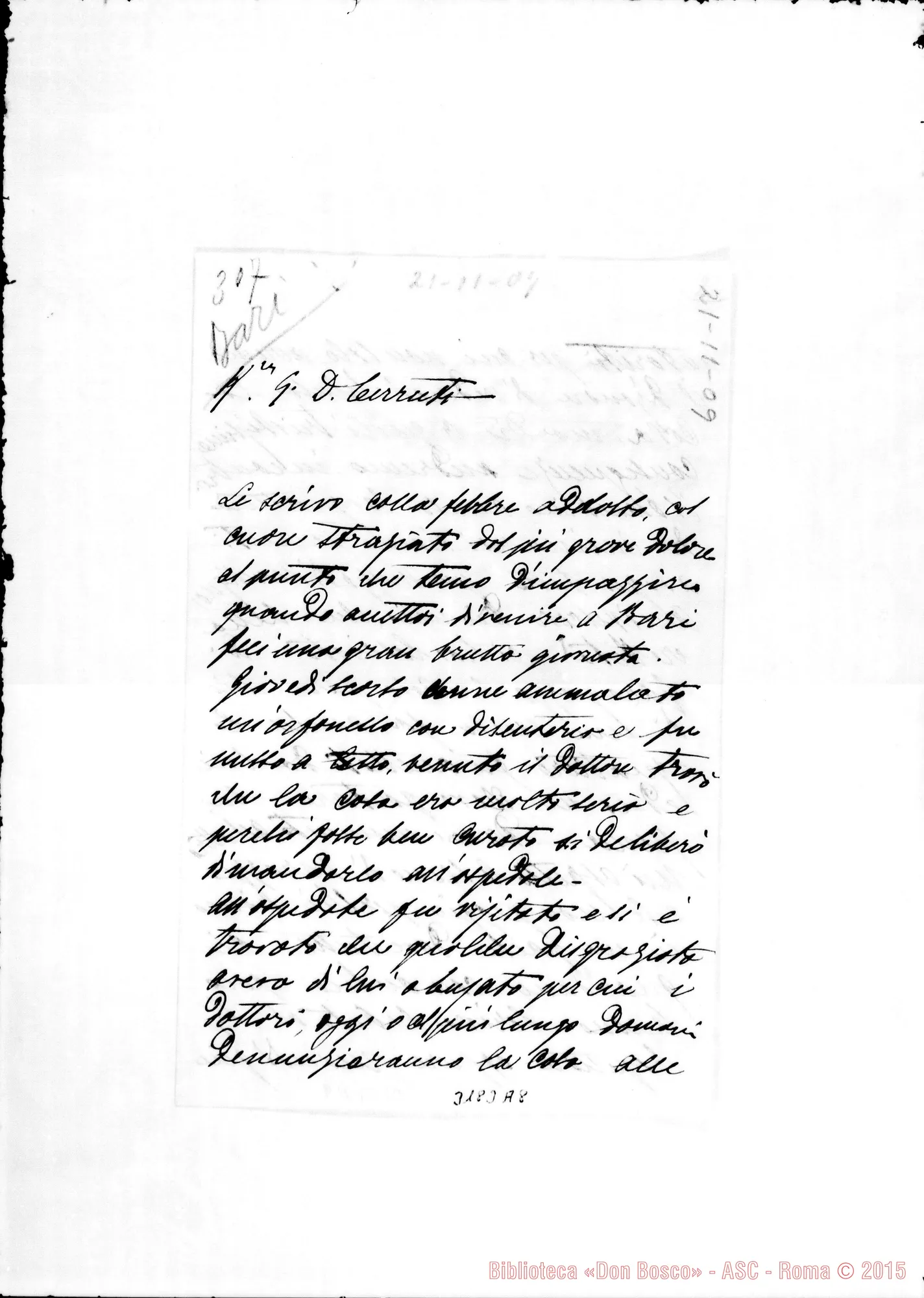 Fotogramma A 8 — Don Nardi Venerio-Don Cerruti. Bari, 21-11-1909