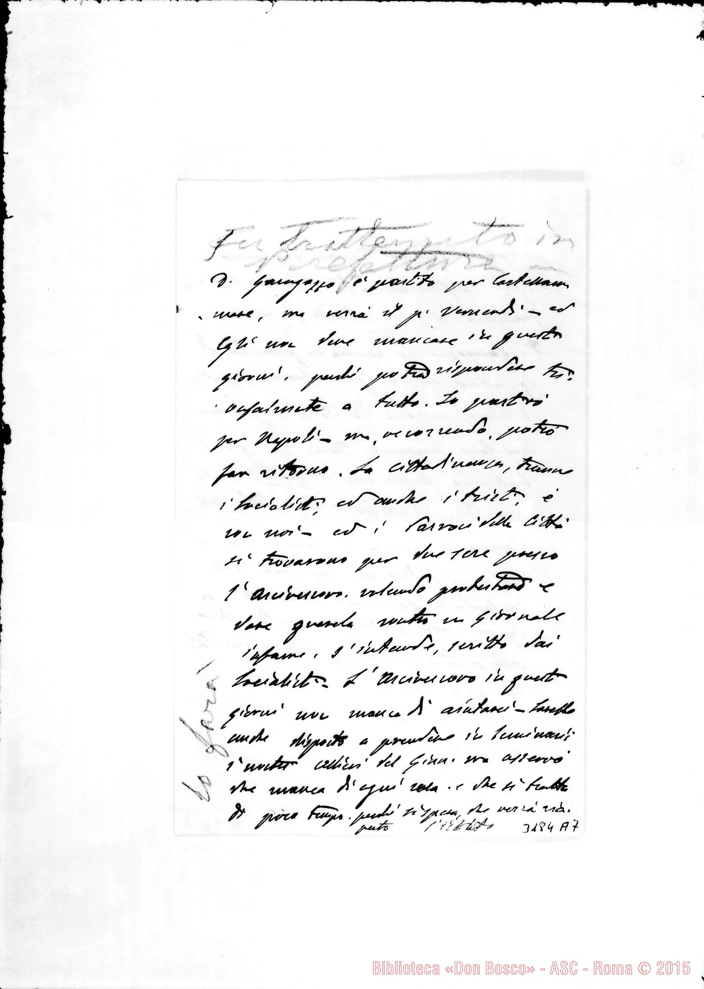 Fotogramma A 7 — Don Scappini-Don Rua. Bari, 2-12-1909