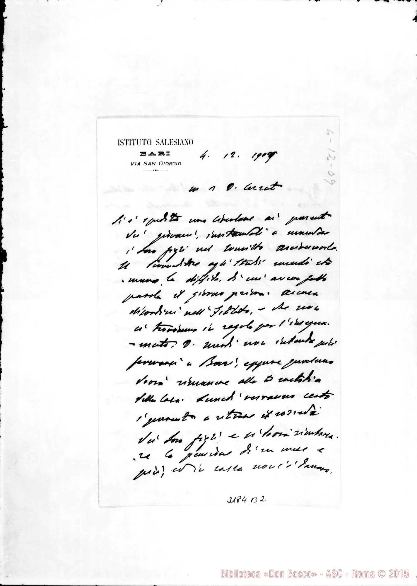 Fotogramma B 2 — Don Scappini-Don Cerruti. Bari, 4-12-1909