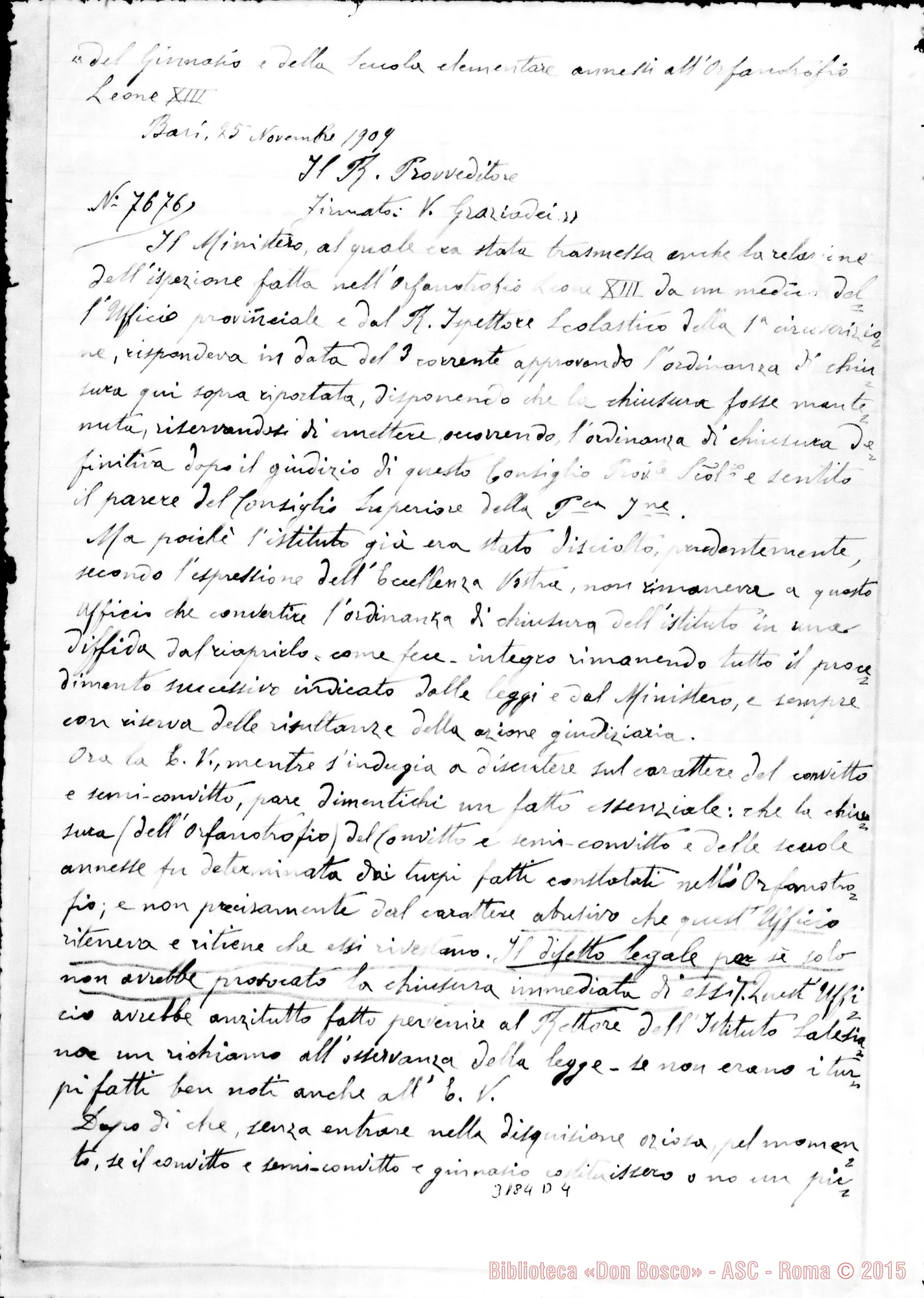 Fotogramma D 4 — Provveditore agli studi-Giulio Vaccaro, vesc. di Bari