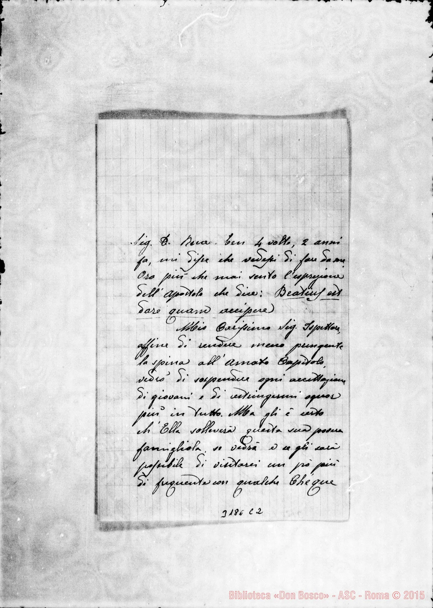 Fotogramma C 2 — Don Luigi M. Cantoni-Ispettore. Beitgemal, 10-04-1901