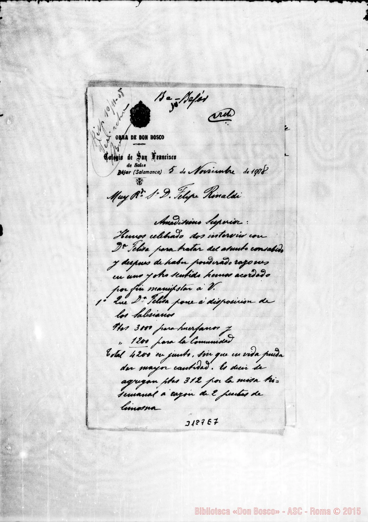 Fotogramma E 7 — Don Ramón Zabalo-Don Rinaldi. Béjar, 5-11-1908