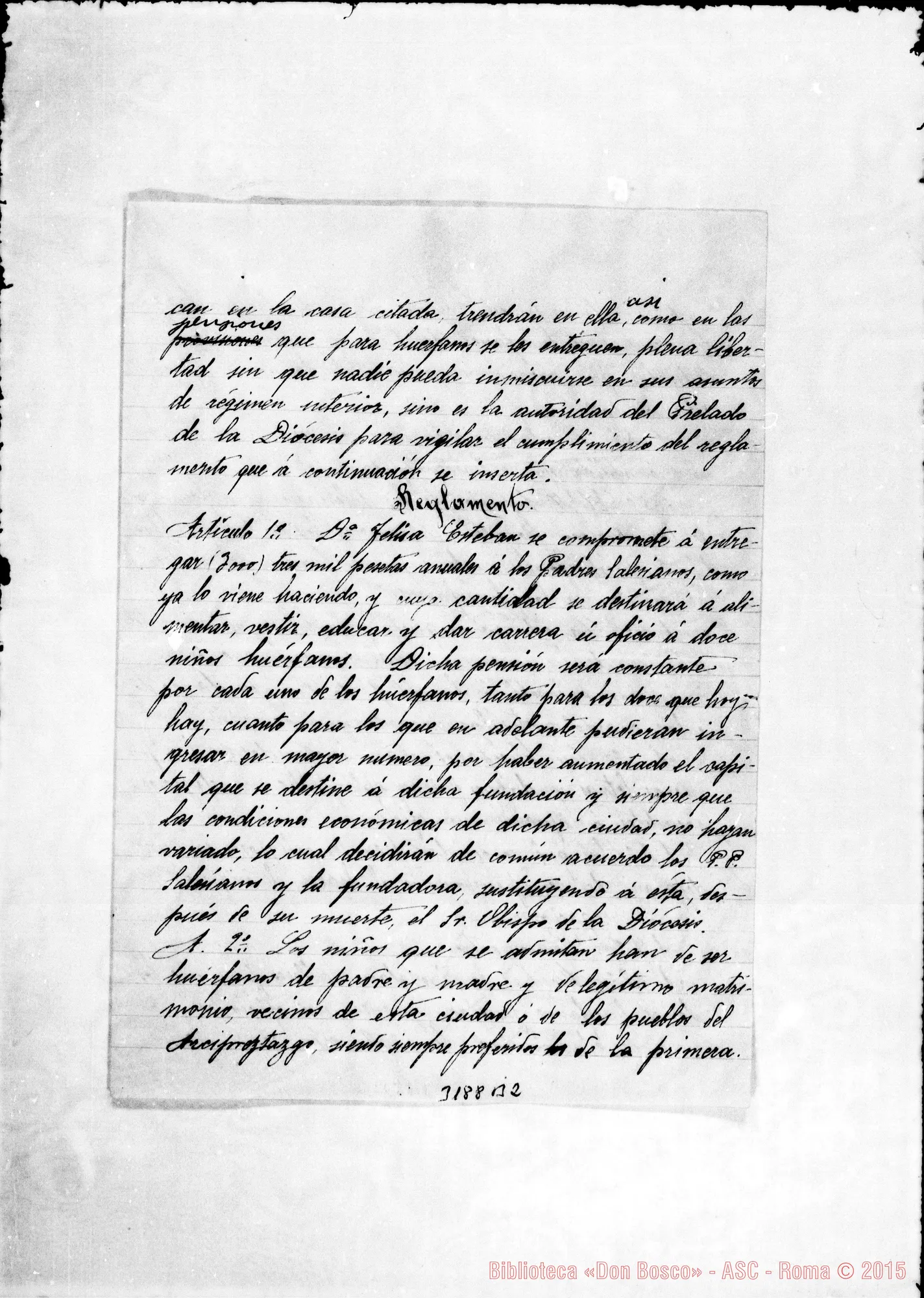 Fotogramma B 2 — Scrittura privata. Ms. con correzioni