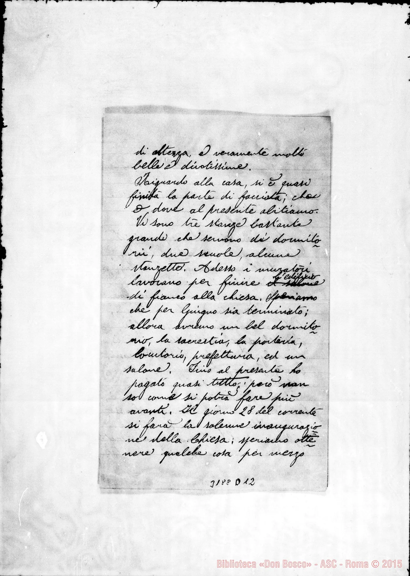 Fotogramma D 12 — Bernal: Don Giovanni Gasparoli-Mons. Cagliero. Bernal, 17-04-1895