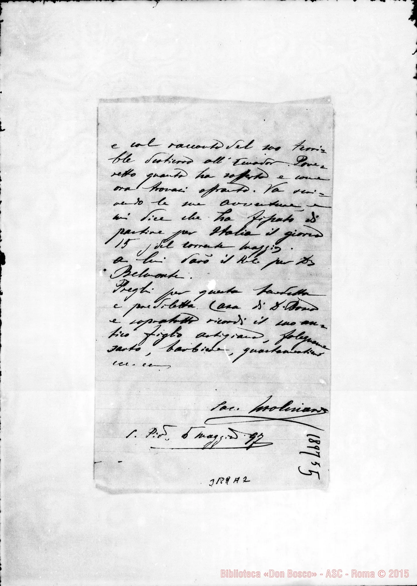 Fotogramma A 2 — Don Molinari-Don Giuseppe Lazzero, il 5-05-1897
