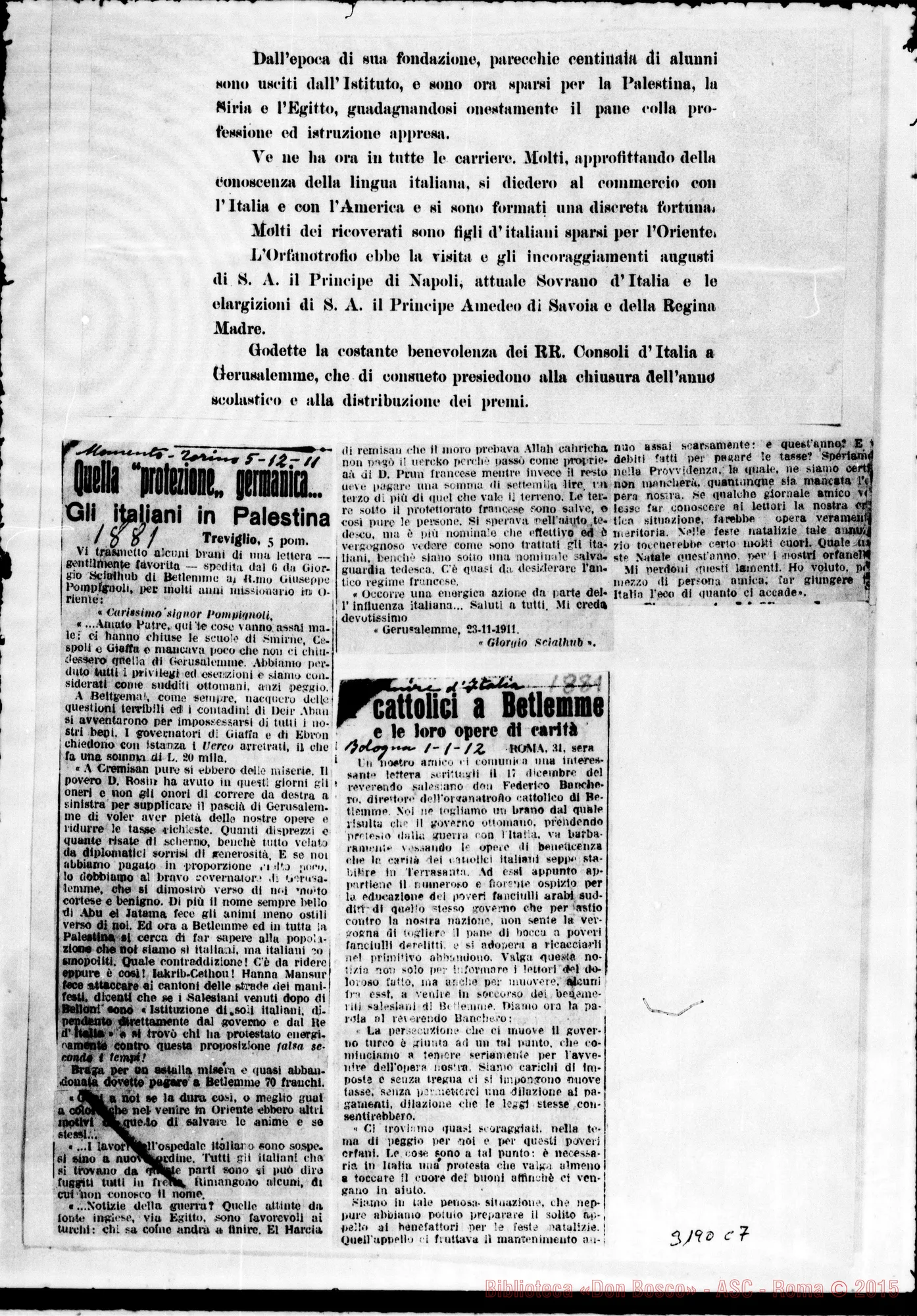 Fotogramma C 7 — Orfanotrofio cattolico di Betlemme. Stampato