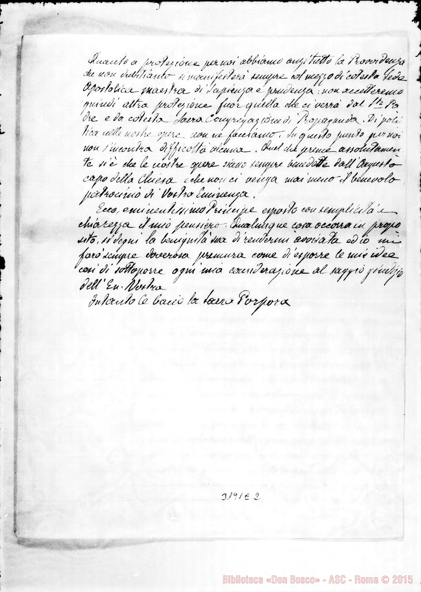 Fotogramma E 2 — Minuta di lettera senza data E senza indirizzo
