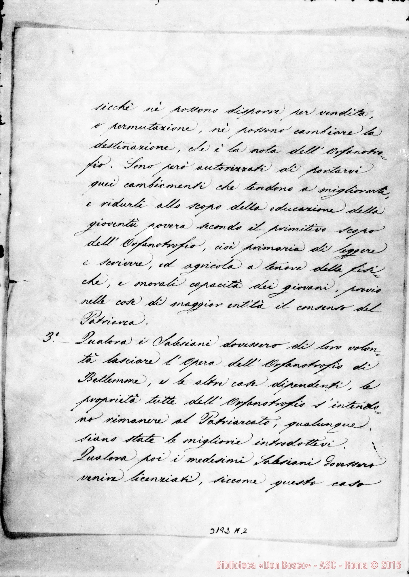 Fotogramma A 2 — Card. Miecislao Ledóchowski-Don Rua. Roma, 17-03-1892. All. regolamento