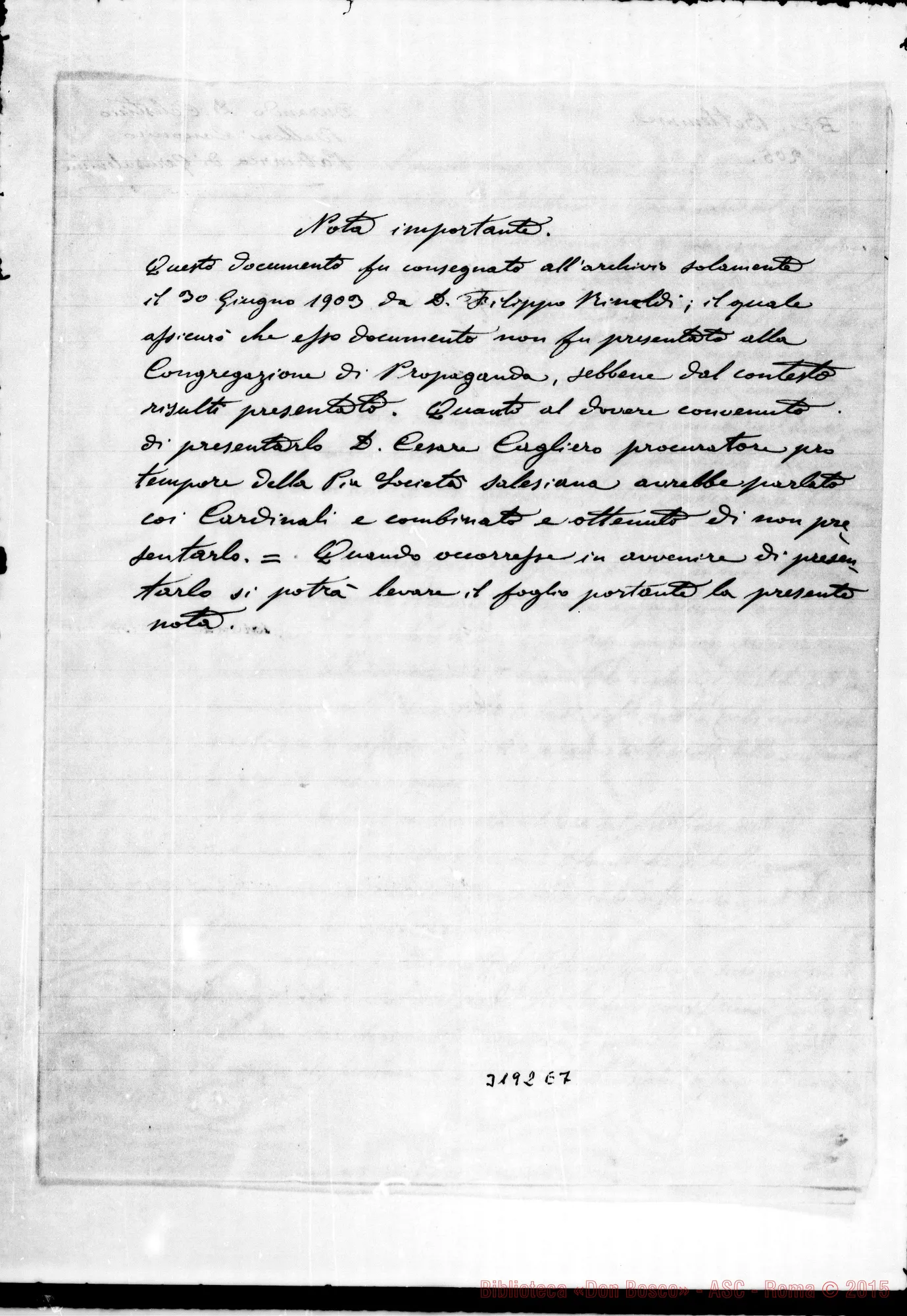 Fotogramma E 7 — Don Durando: sottoscrizione. Betlemme, 28-08-1892