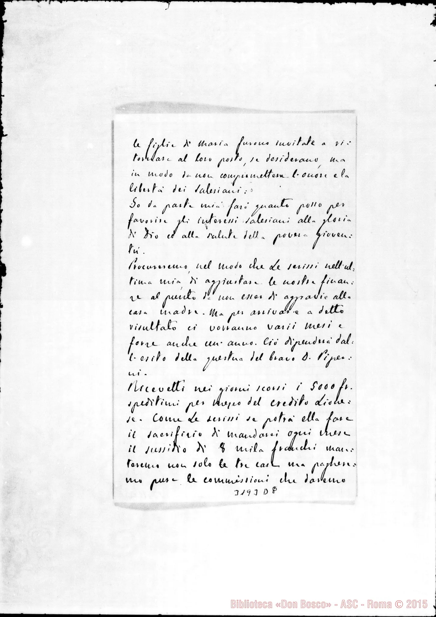 Fotogramma D 8 — Don Belloni-Amatissimo Padre. Betlemme, 7-09-1892 Autogr. Rua