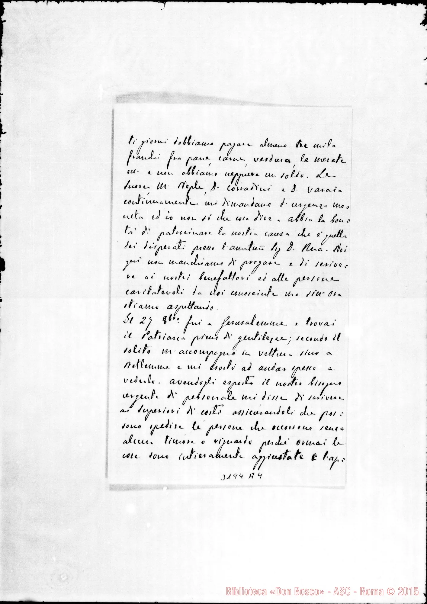 Fotogramma A 4 — Don Belloni-Don Durando. Betlemme, 2-11-1892