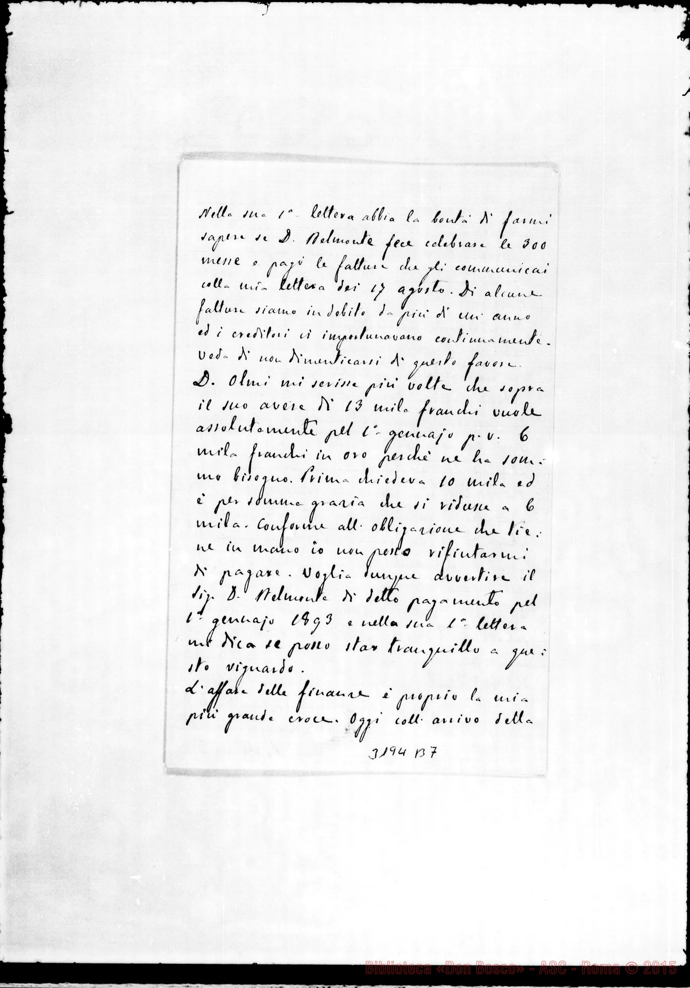 Fotogramma B 7 — Don Belloni-Don Durando. Betlemme, 7-11-1892