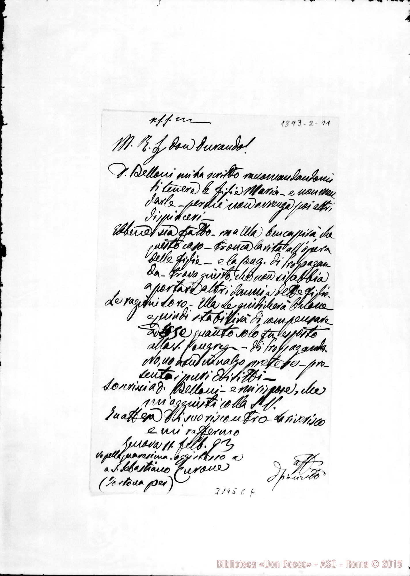 Fotogramma C 6 — Don Giacinto Bianchi-Don Durando. Genova, 11-02-1893