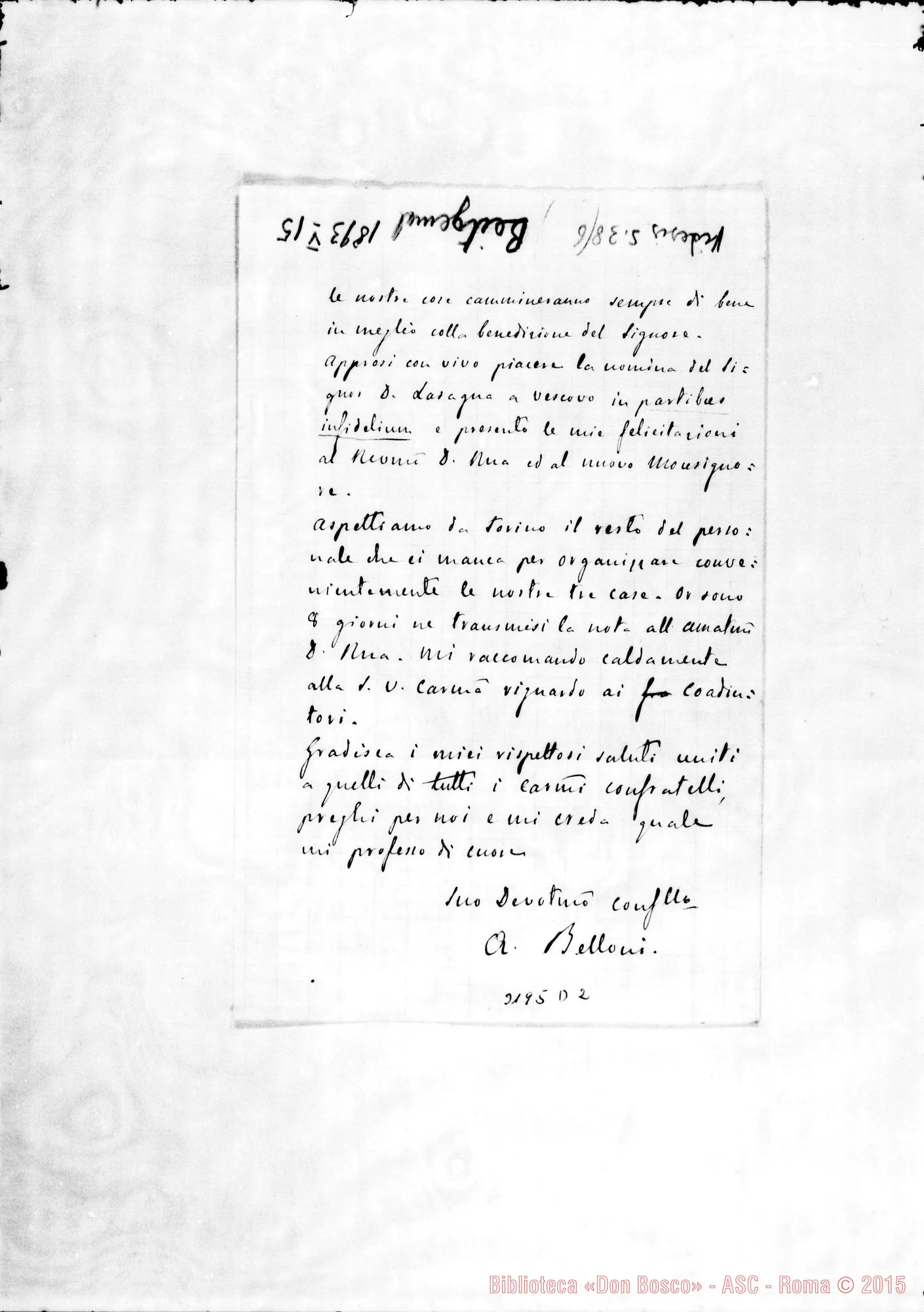 Fotogramma D 2 — Don Belloni-Don Lazzero. Betlemme, 8-03-1893