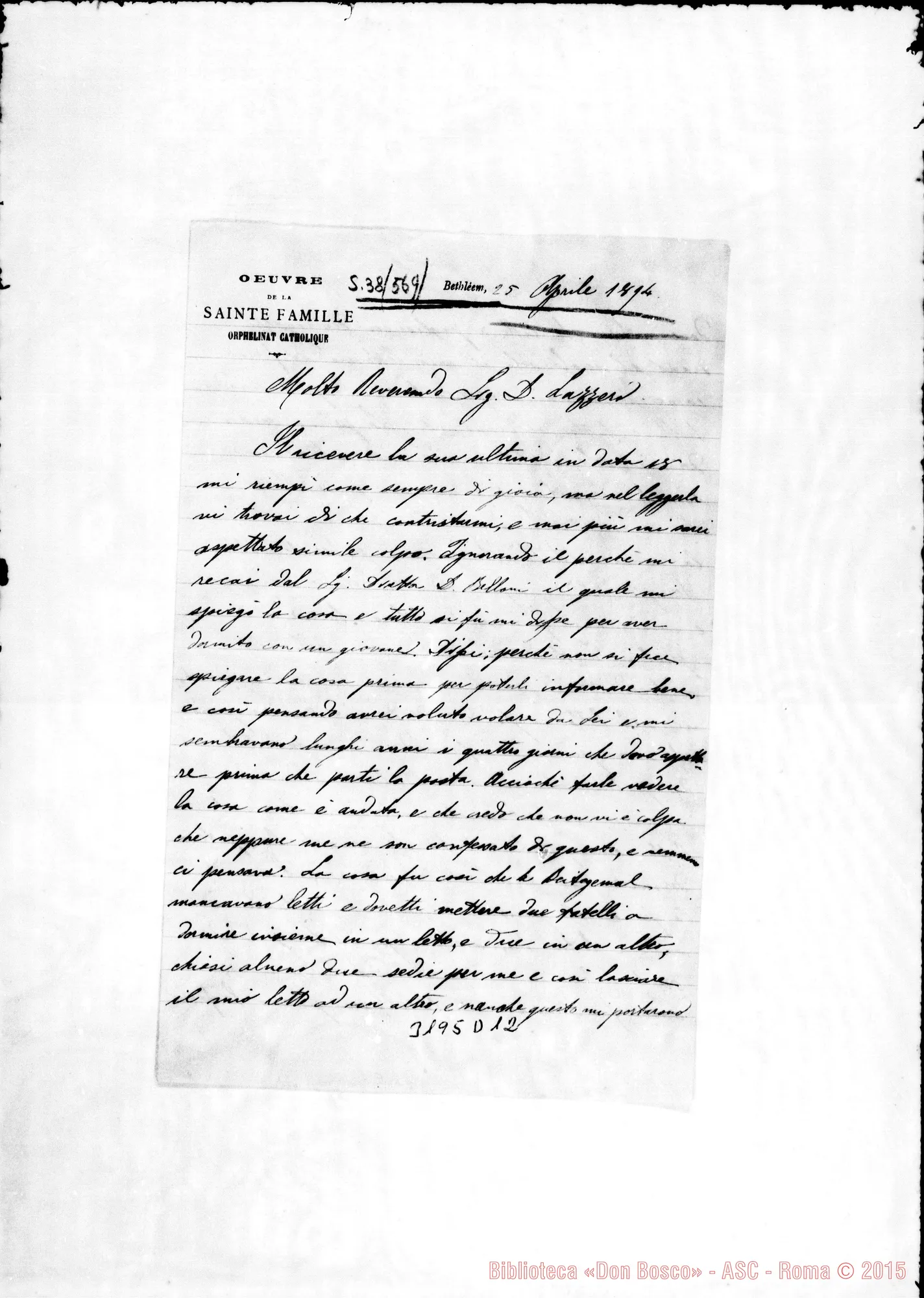 Fotogramma D 12 — Don Angelo Bormida-Don Lazzero. Betlemme, 25-04-1894