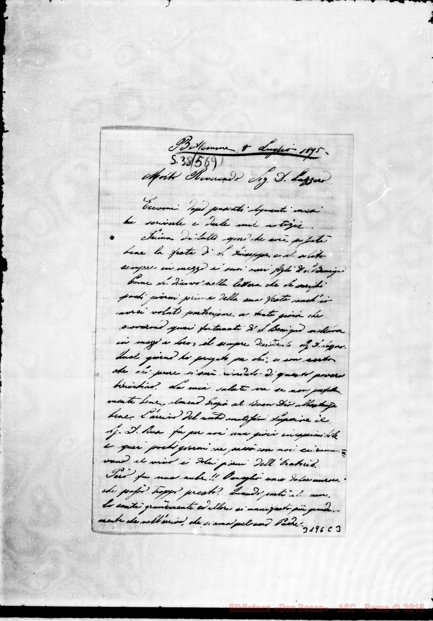 Fotogramma C 3 — Don Angelo Bormida-Don Lazzero. Betlemme, 8-07-1895