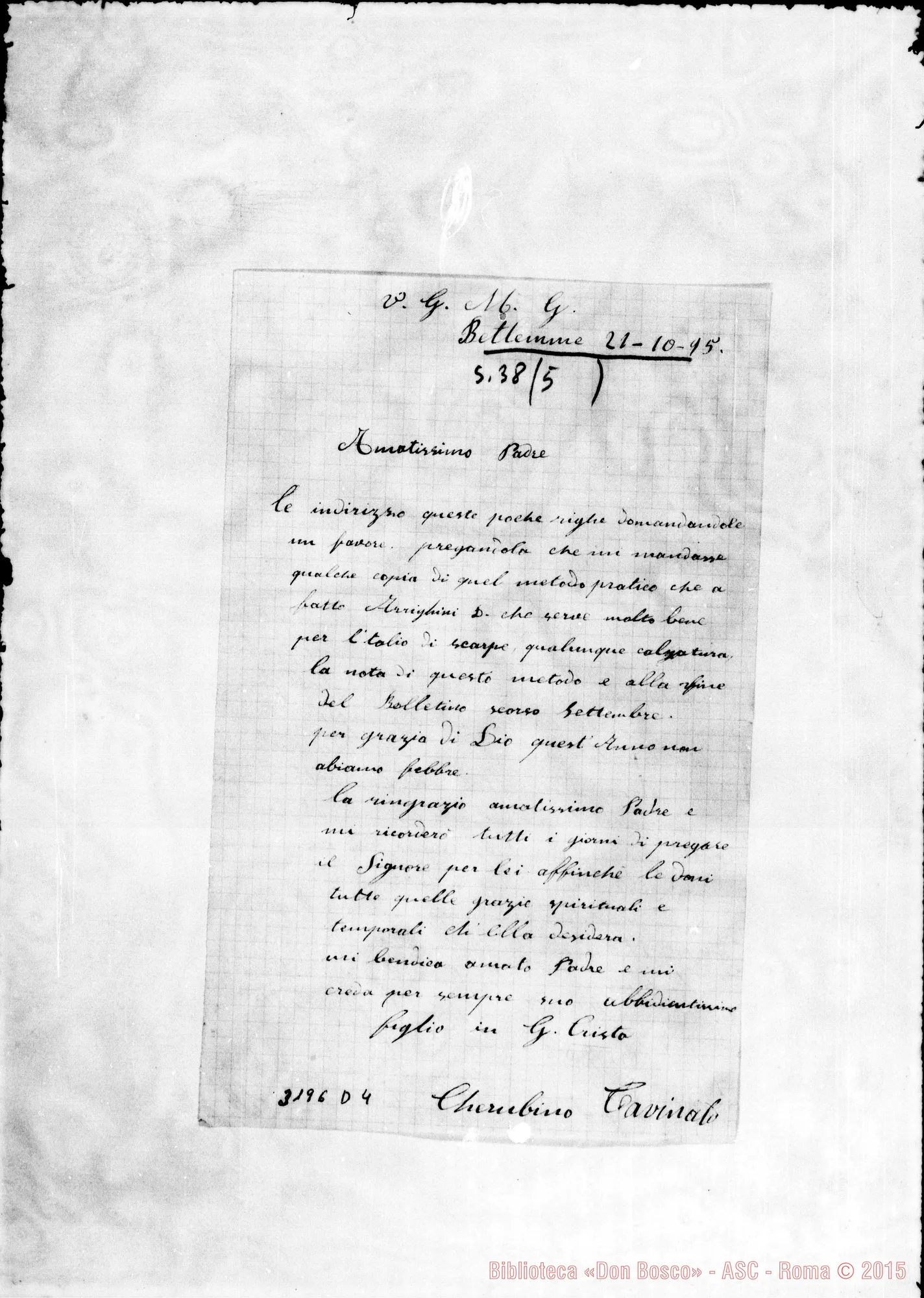 Fotogramma D 4 — Cherubino Cavinato, coad.-Don Lazzero. Postilla D. Varaja. Ott. 1895