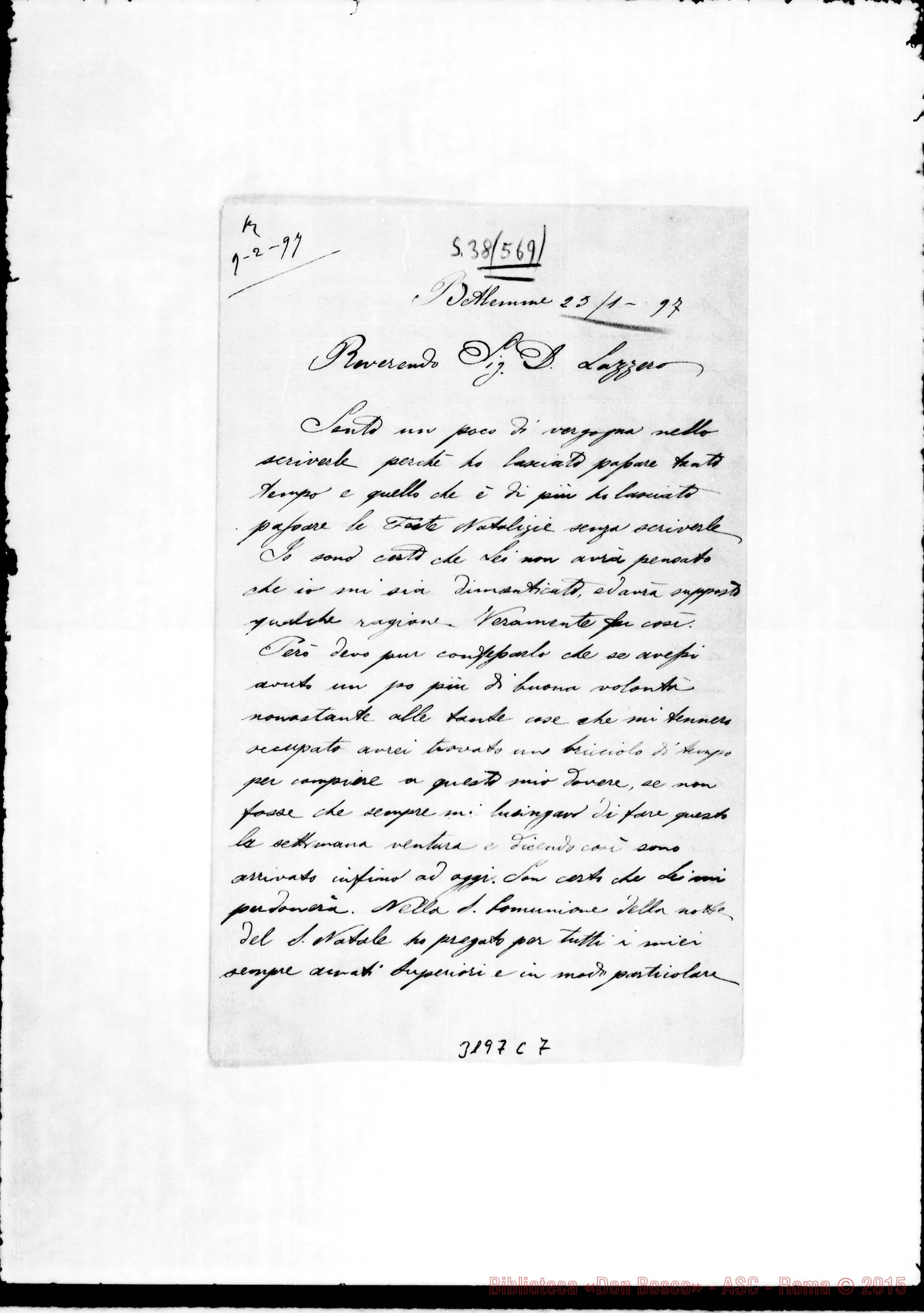 Fotogramma C 7 — Don Angelo Bormida-Don Lazzero. Betlemme, 23-01-1897